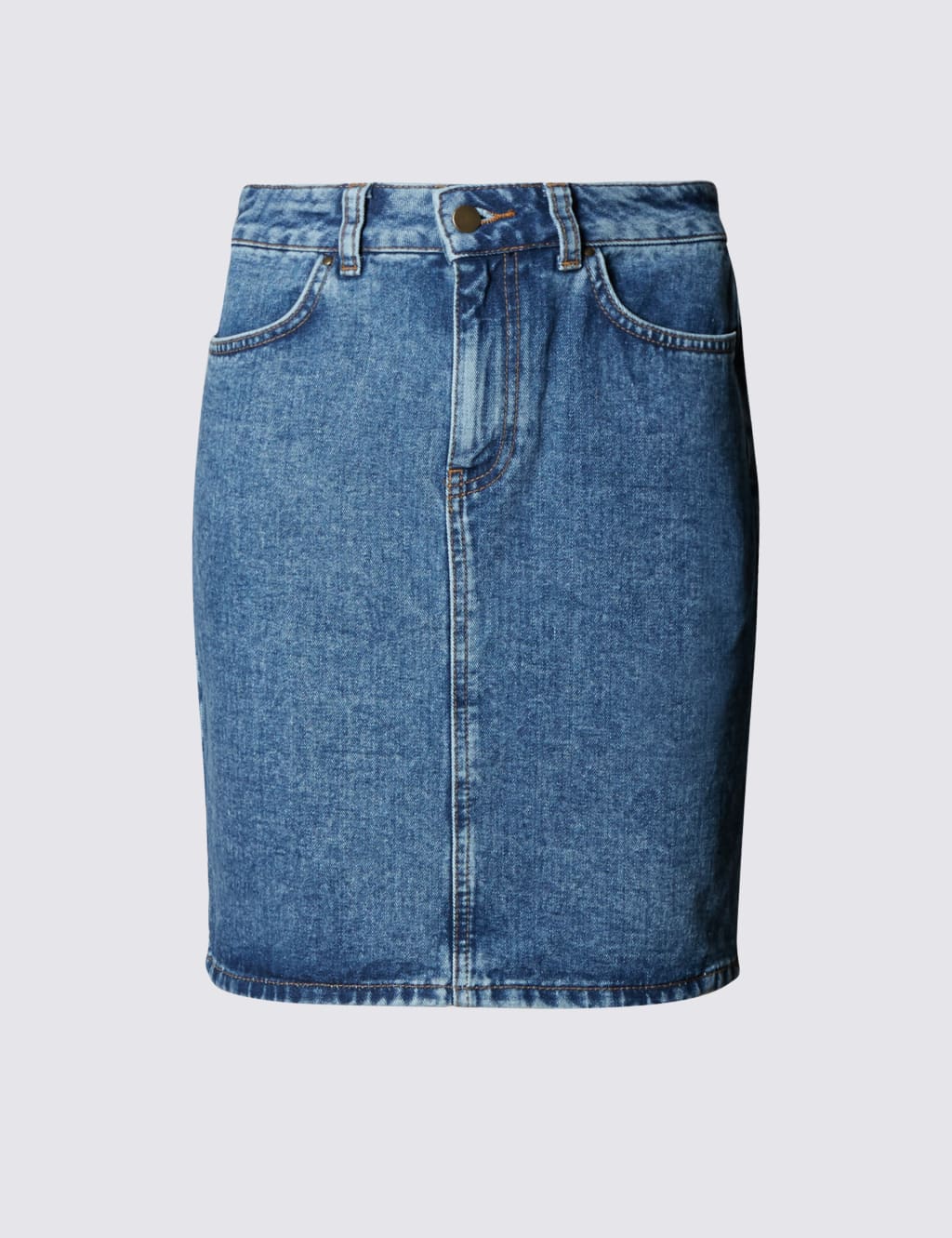 Denim A-Line Mini Skirt 2 of 3