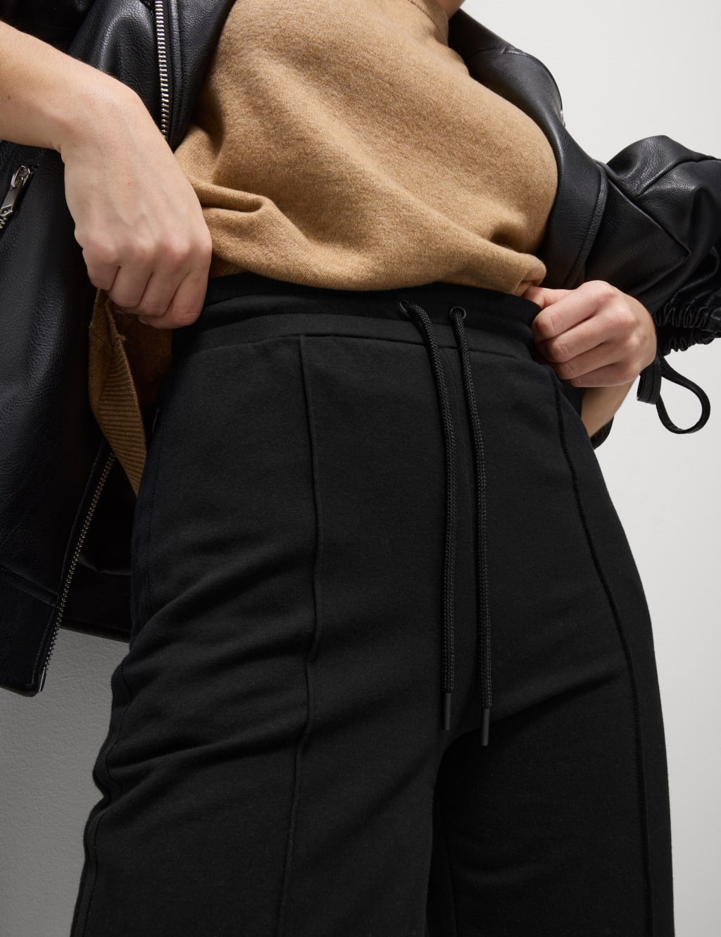 Ladies black straight leg joggers shop