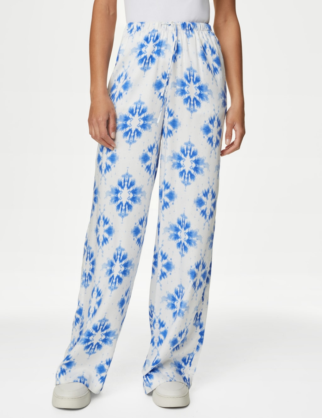 Wide Leg Floral Elasticated Waisted Trousers 3 of 5