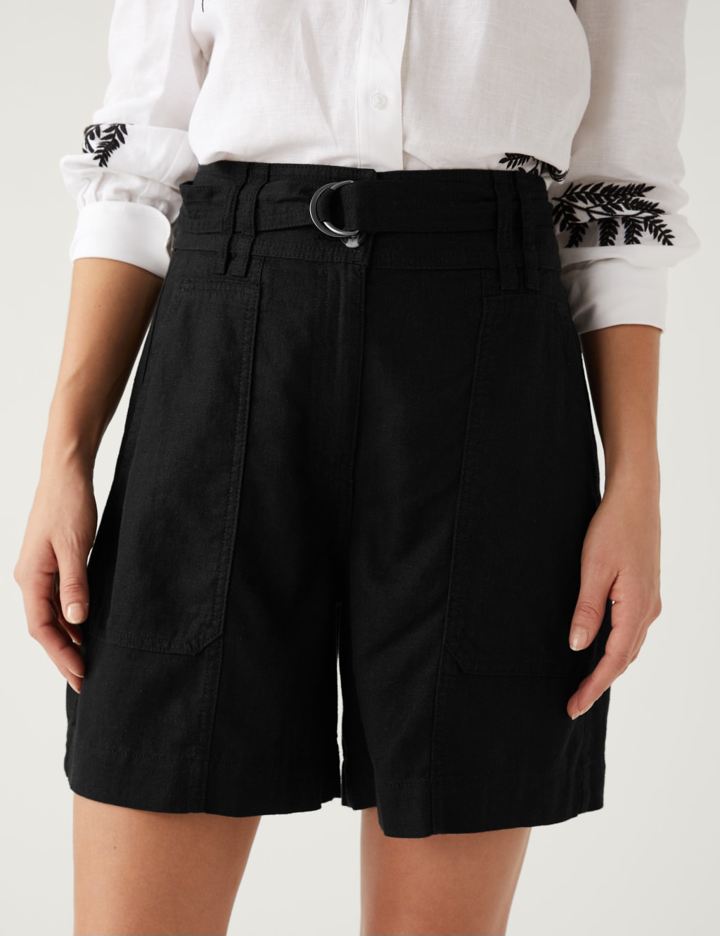 Linen Rich Belted Utility Shorts 4 of 5