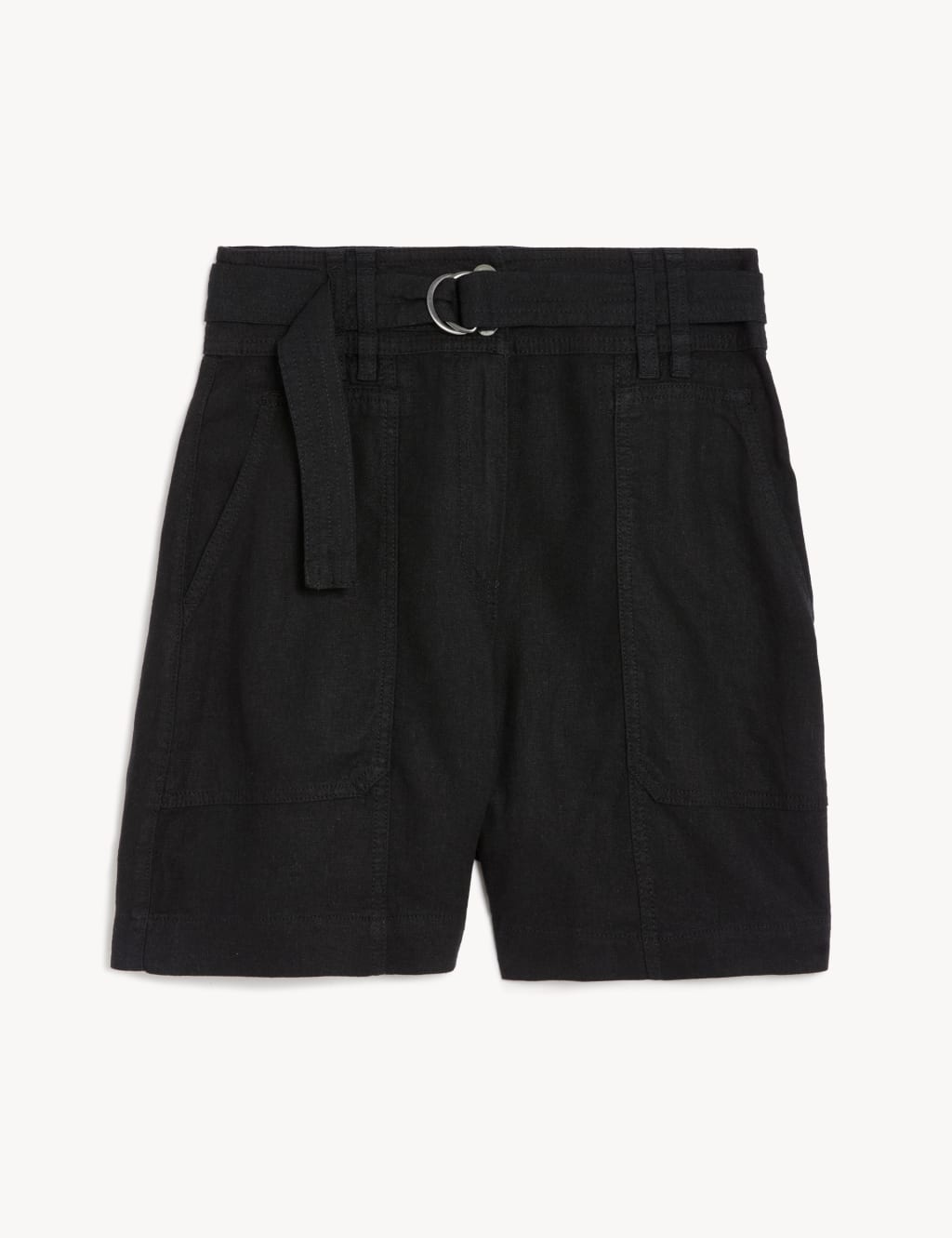 Linen Rich Belted Utility Shorts 2 of 5