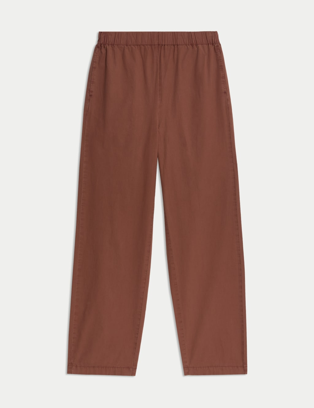 Pure Cotton Poplin Straight Leg Trousers 2 of 5