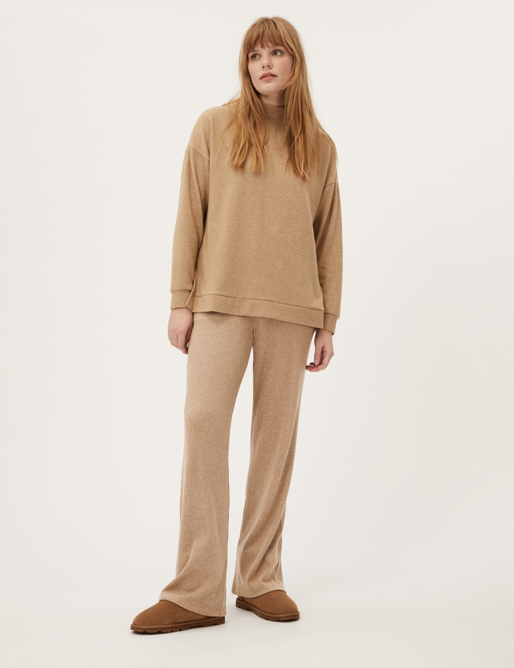 Ribbed wide leg joggers best sale