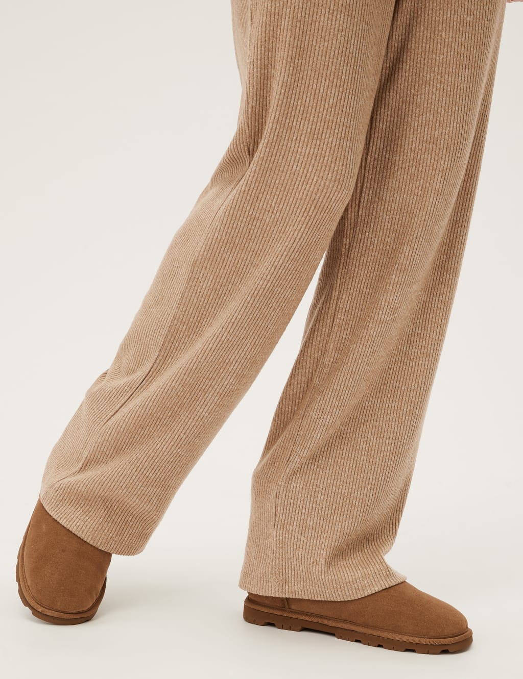 Jersey Ribbed Wide Leg Joggers 4 of 5
