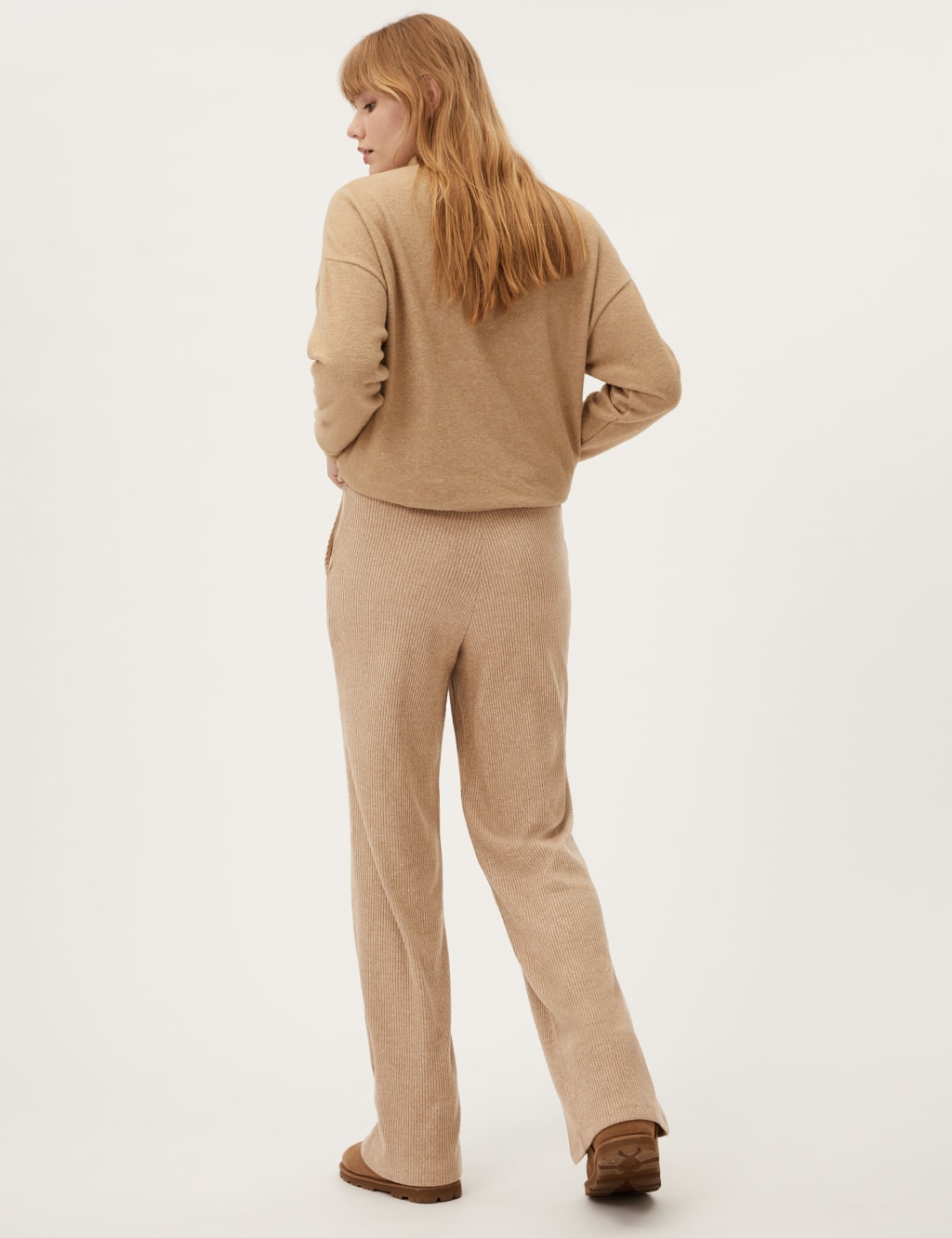 Jersey Ribbed Wide Leg Joggers 5 of 5