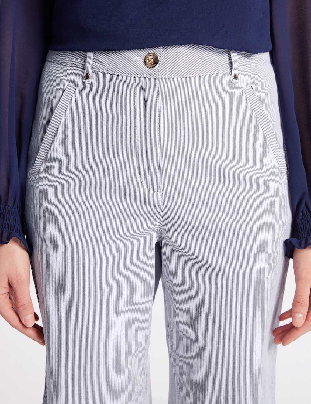 Cotton Rich Striped Casual Shorts 5 of 5