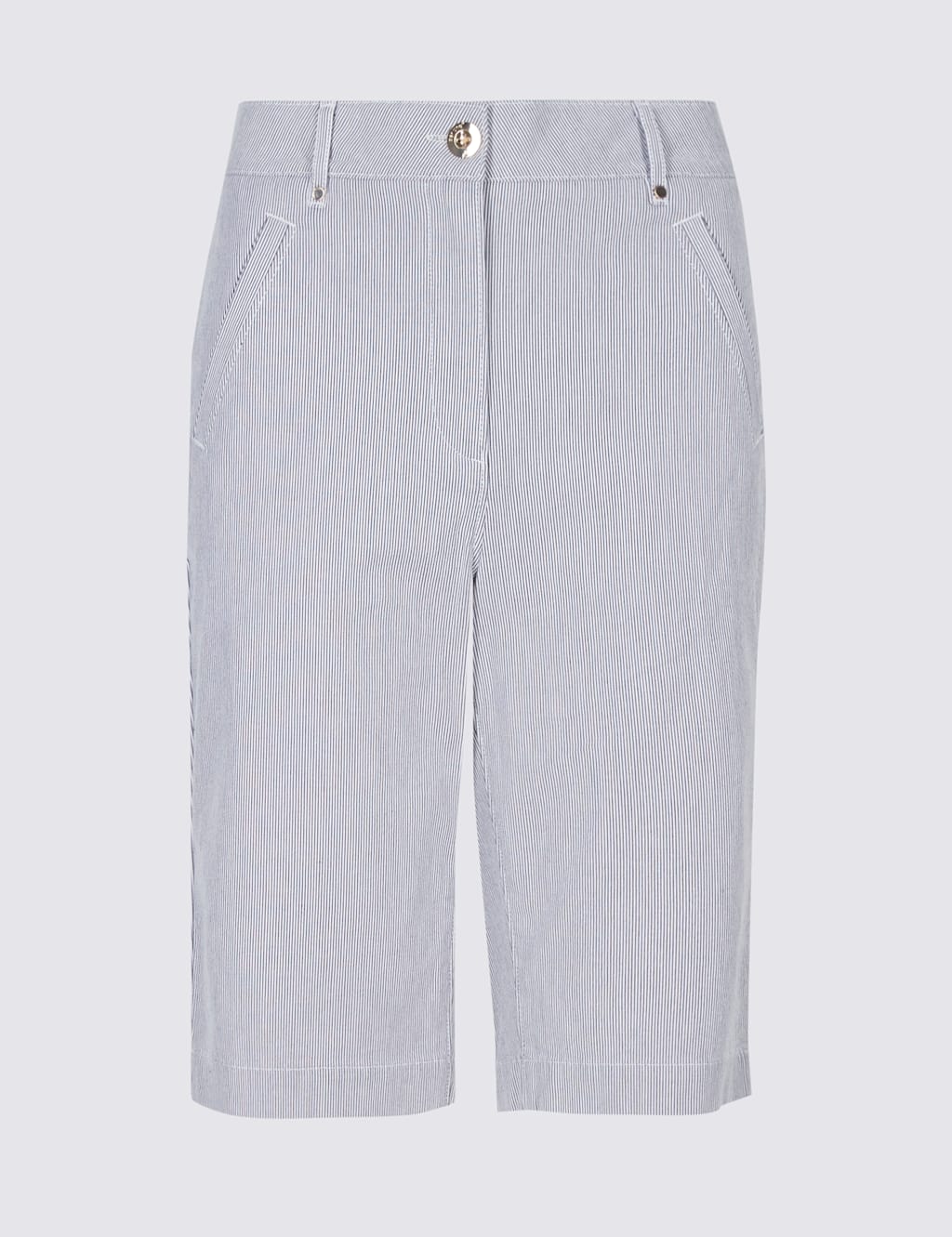 Cotton Rich Striped Casual Shorts 2 of 5