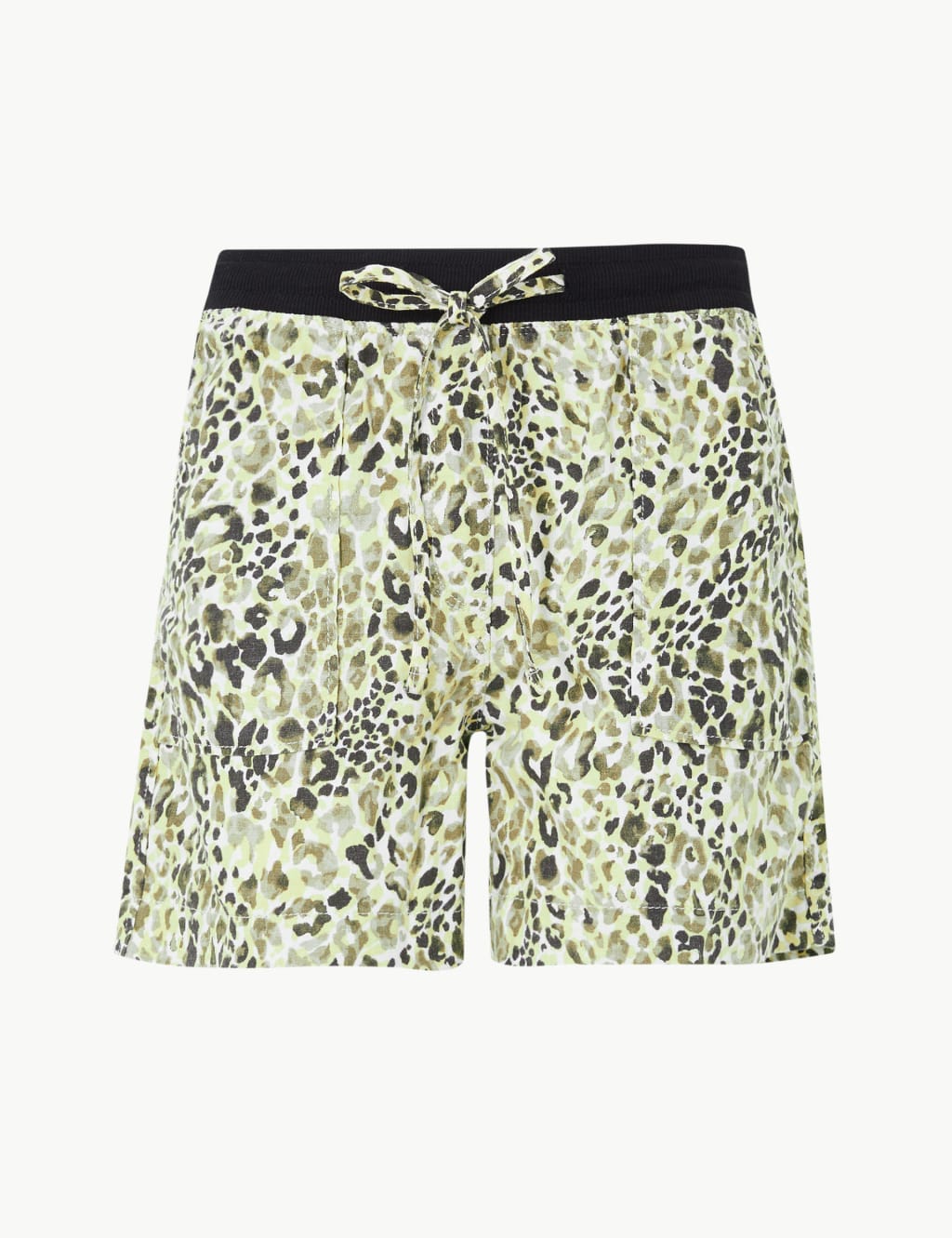 Animal Print Linen Rich Shorts 2 of 4