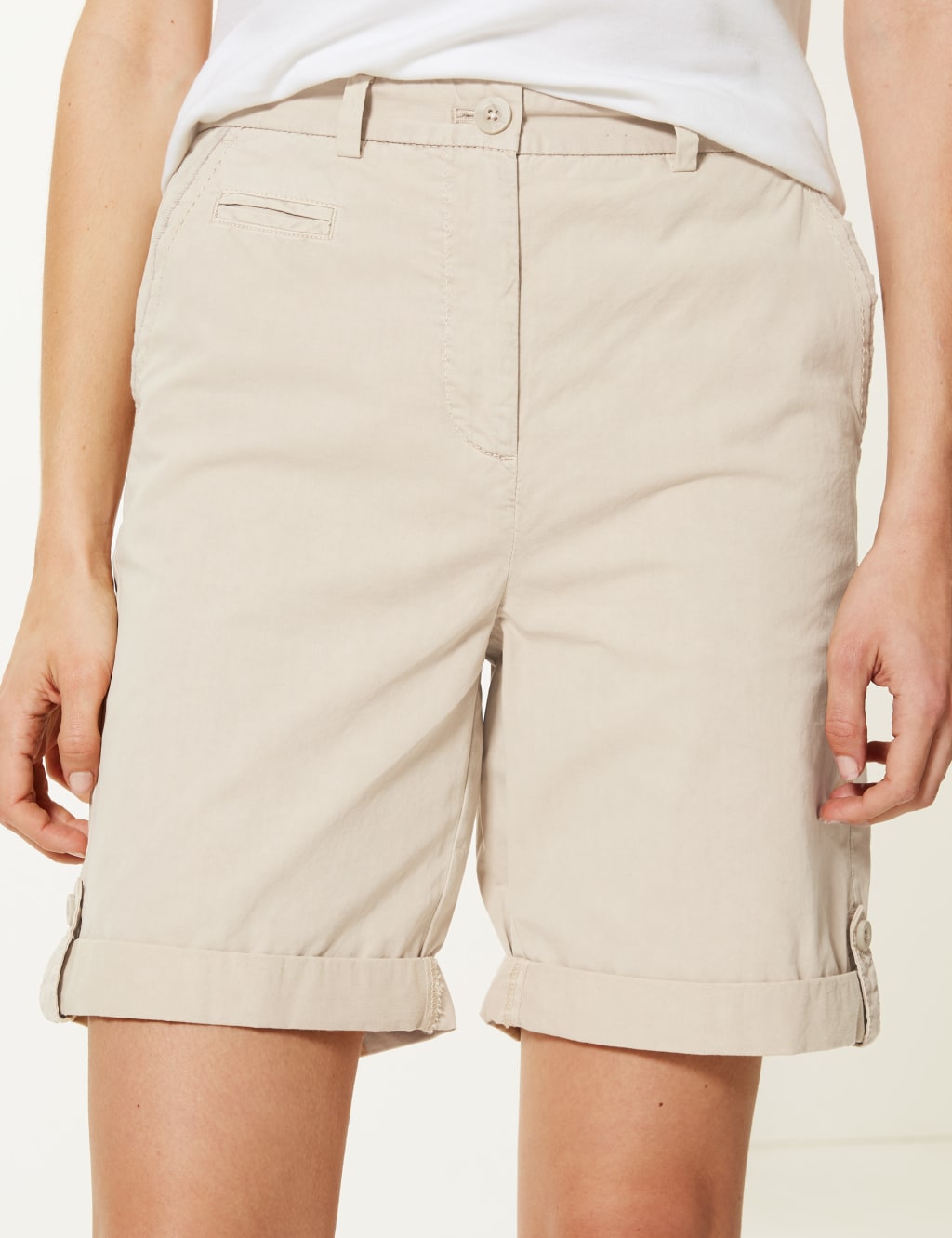 Longer Length Pure Cotton Chino Shorts M S Collection M S