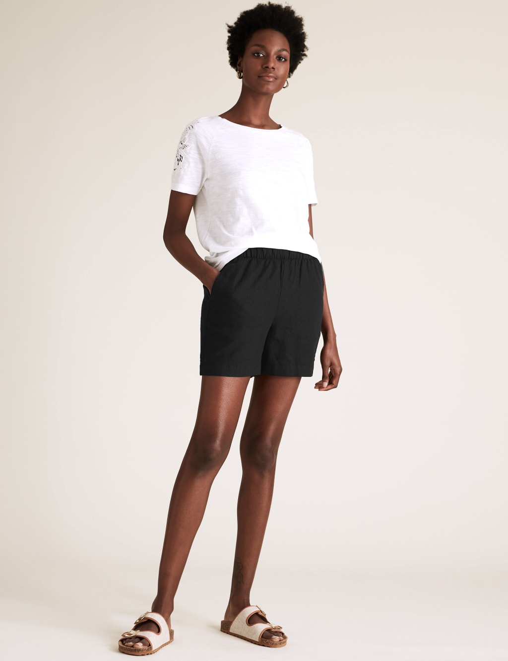 M&s linen shorts on sale