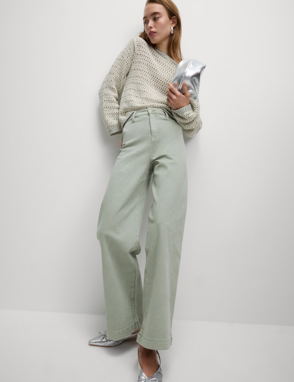 High Waisted Wide Leg Ankle Grazer Jeans 6 of 6