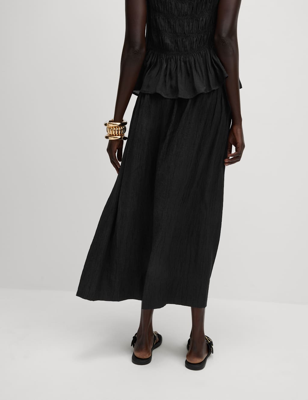 Crinkle Textured Midaxi Circle Skirt 5 of 5