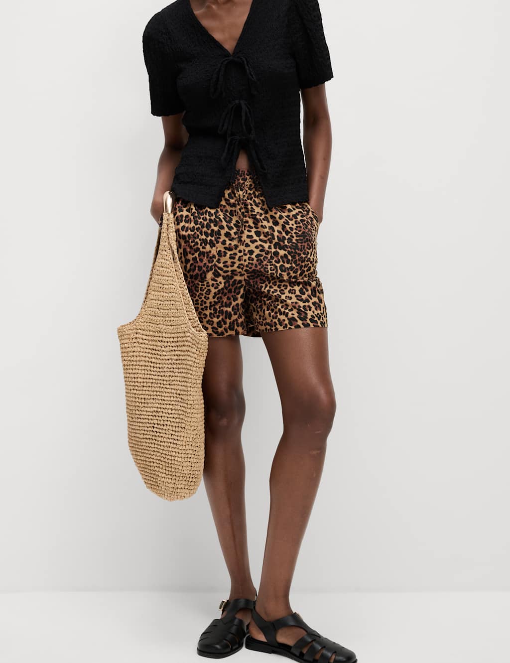 Pure Cotton Printed High Waisted Shorts | M&S Collection | M&S