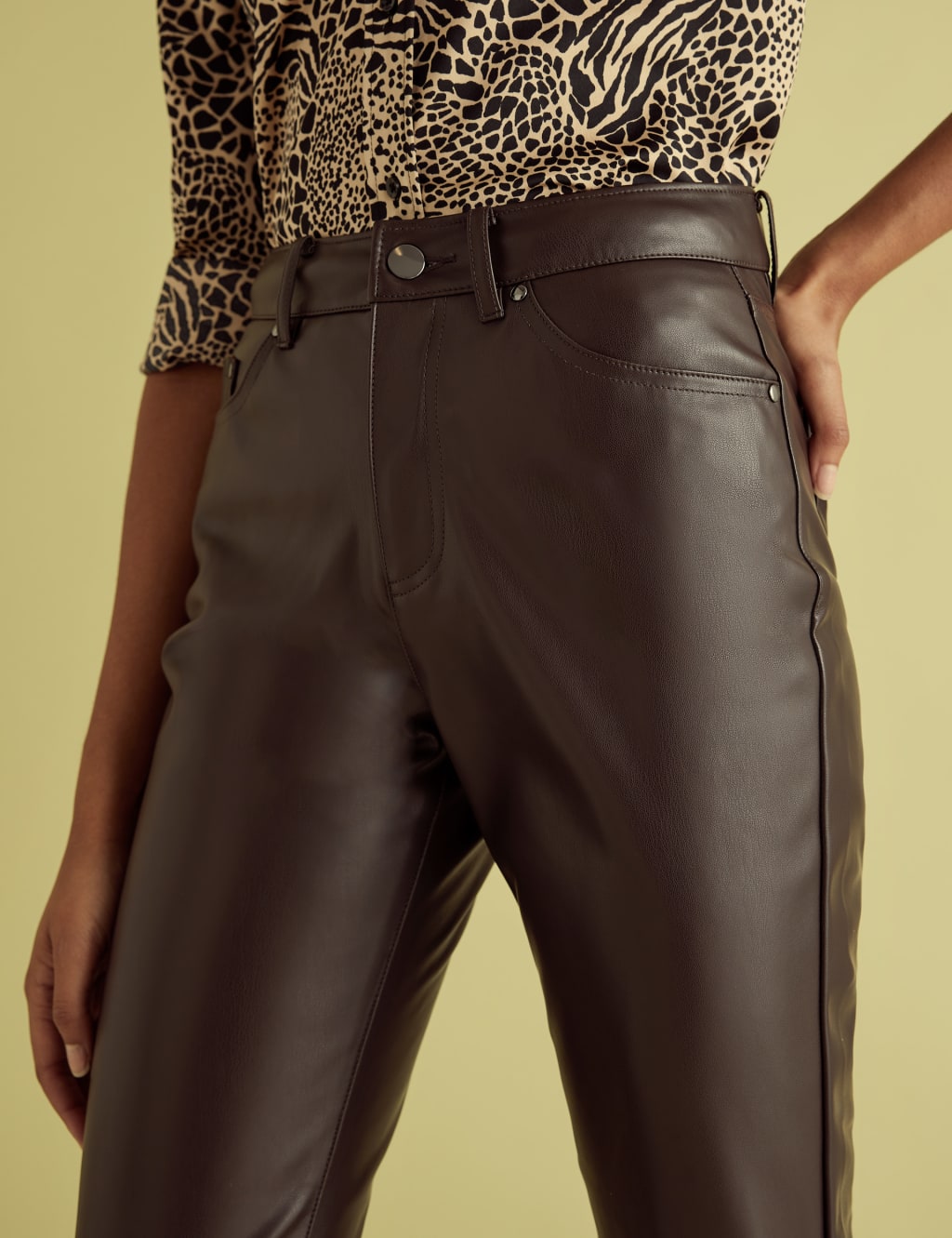 Sienna Faux Leather Straight Leg Trousers 4 of 6