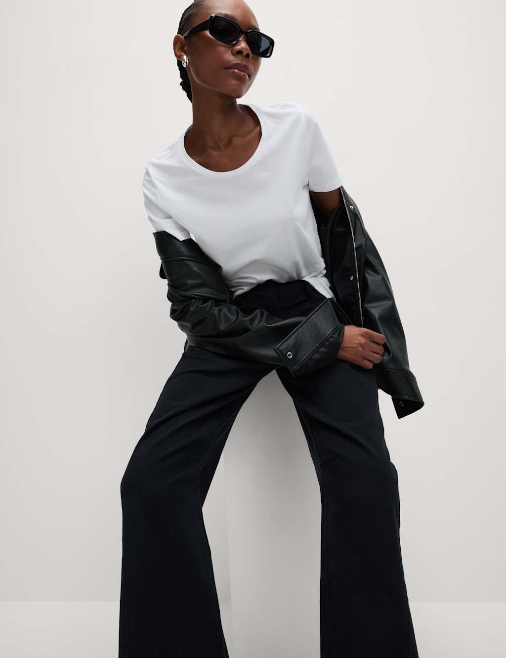 Clean Cotton Rich Carrot Leg Trousers 5 of 5