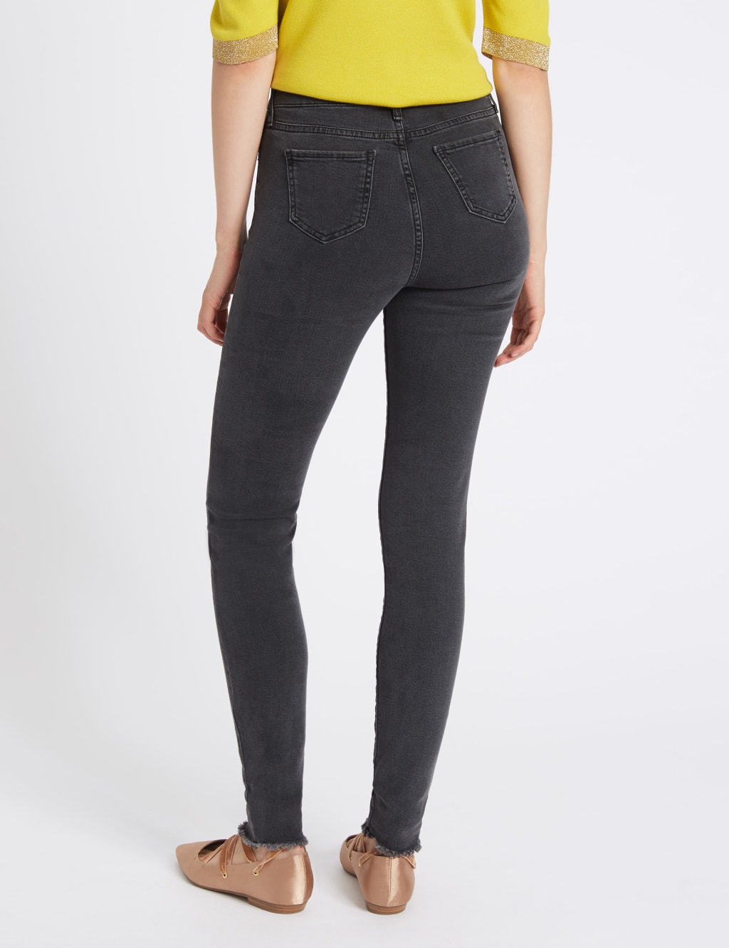 Frayed Hem Mid Rise Skinny Leg Jeans 4 of 6
