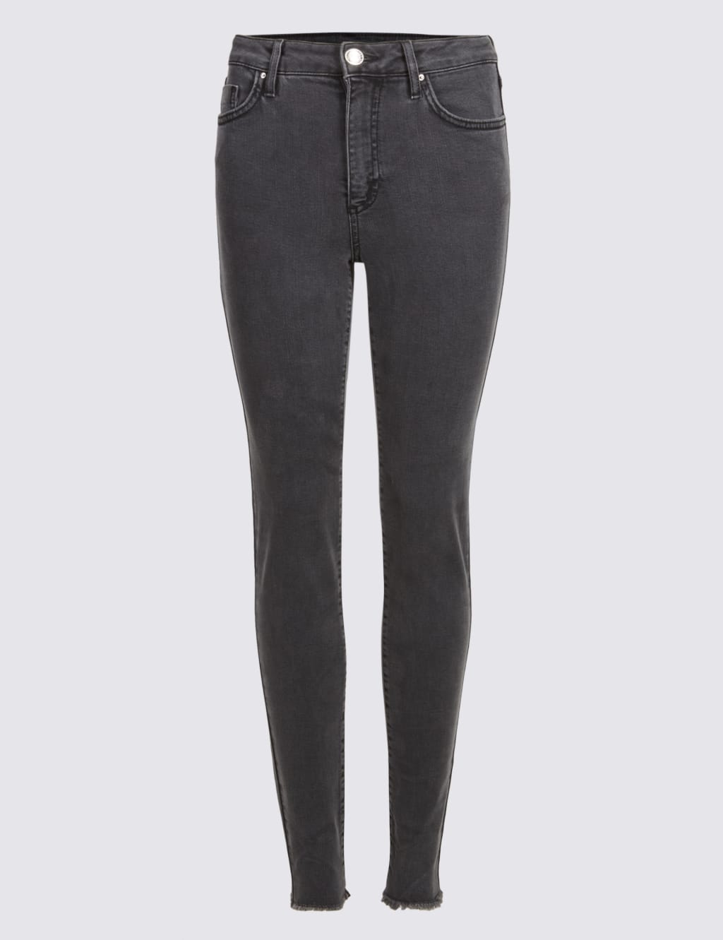 Frayed Hem Mid Rise Skinny Leg Jeans 2 of 6