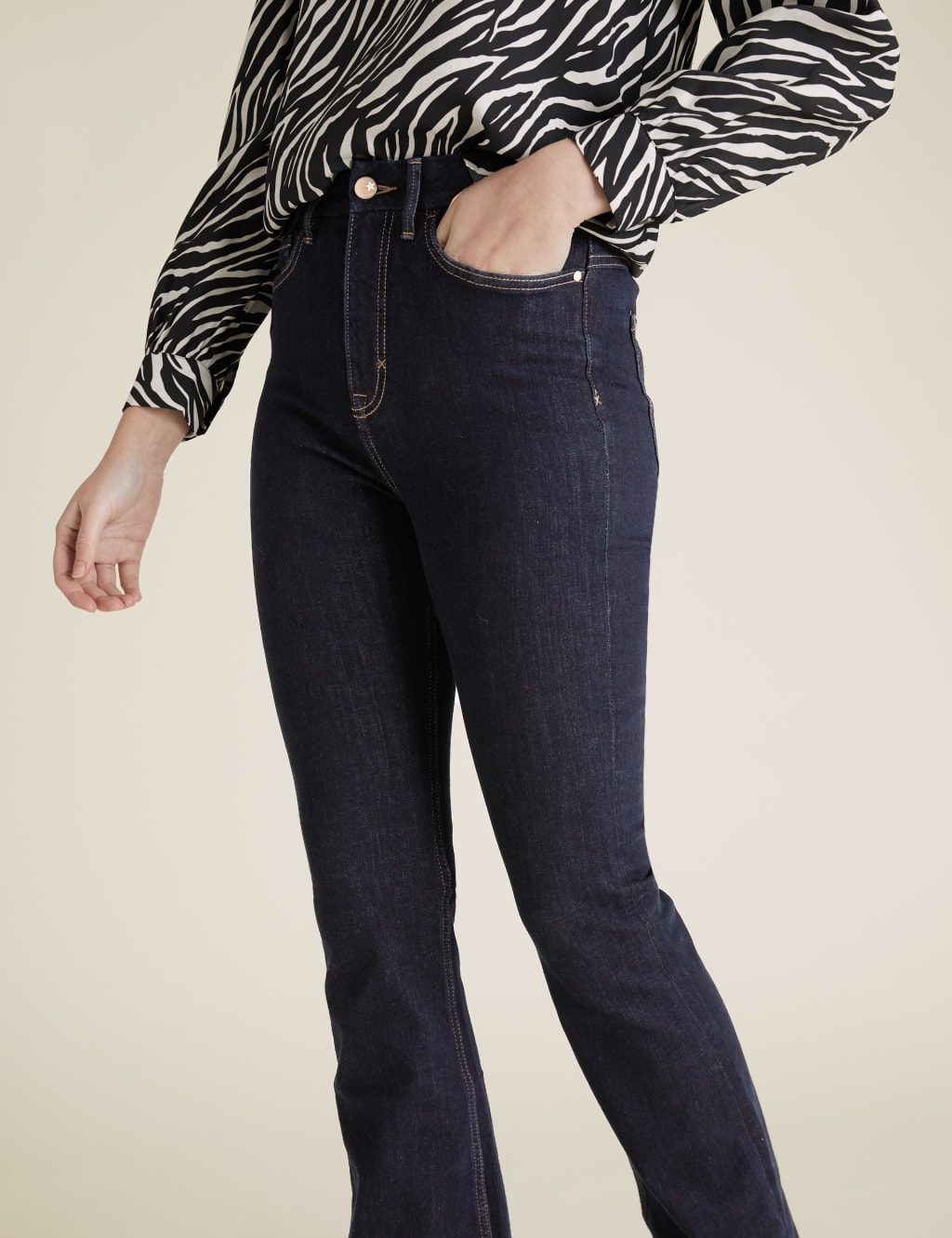 Magic Shaping High Waisted Slim Flare Jeans 3 of 5