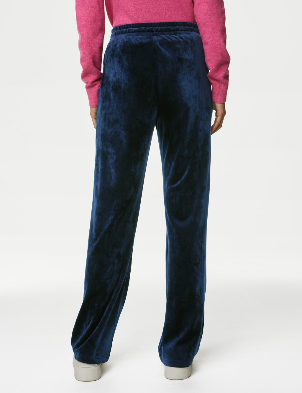 Velour Elasticated Waist Straight Leg Trousers 5 of 5