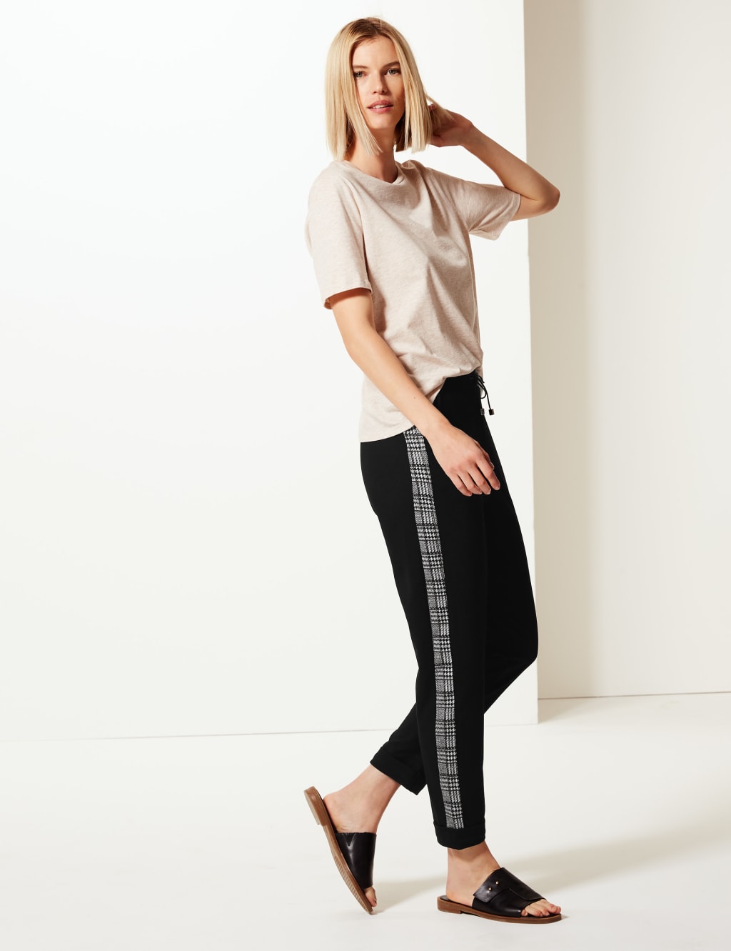Side Stripe Straight Ankle Grazer Trousers 1 of 5