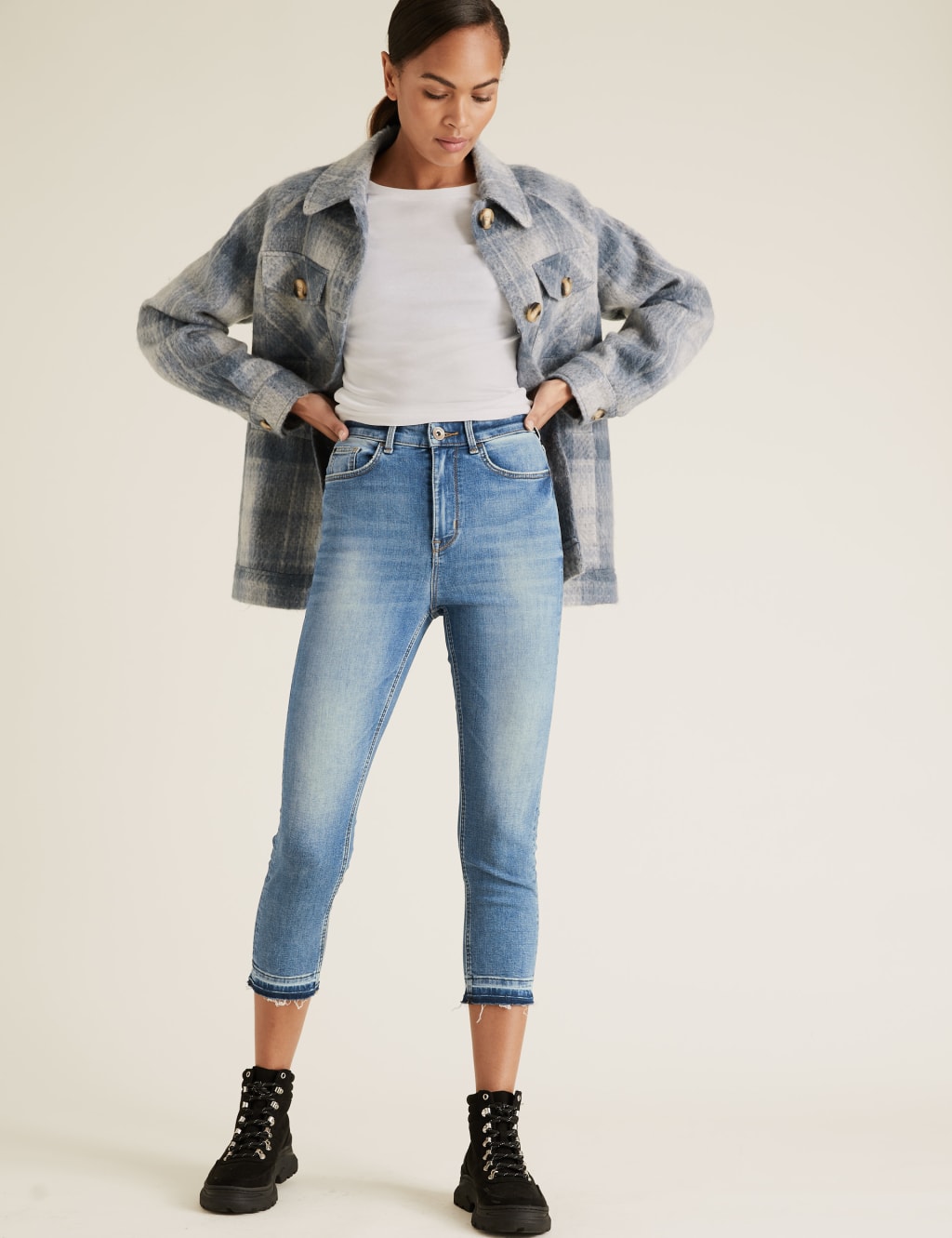 Supersoft High Waisted Skinny Cropped Jeans M S Collection M S