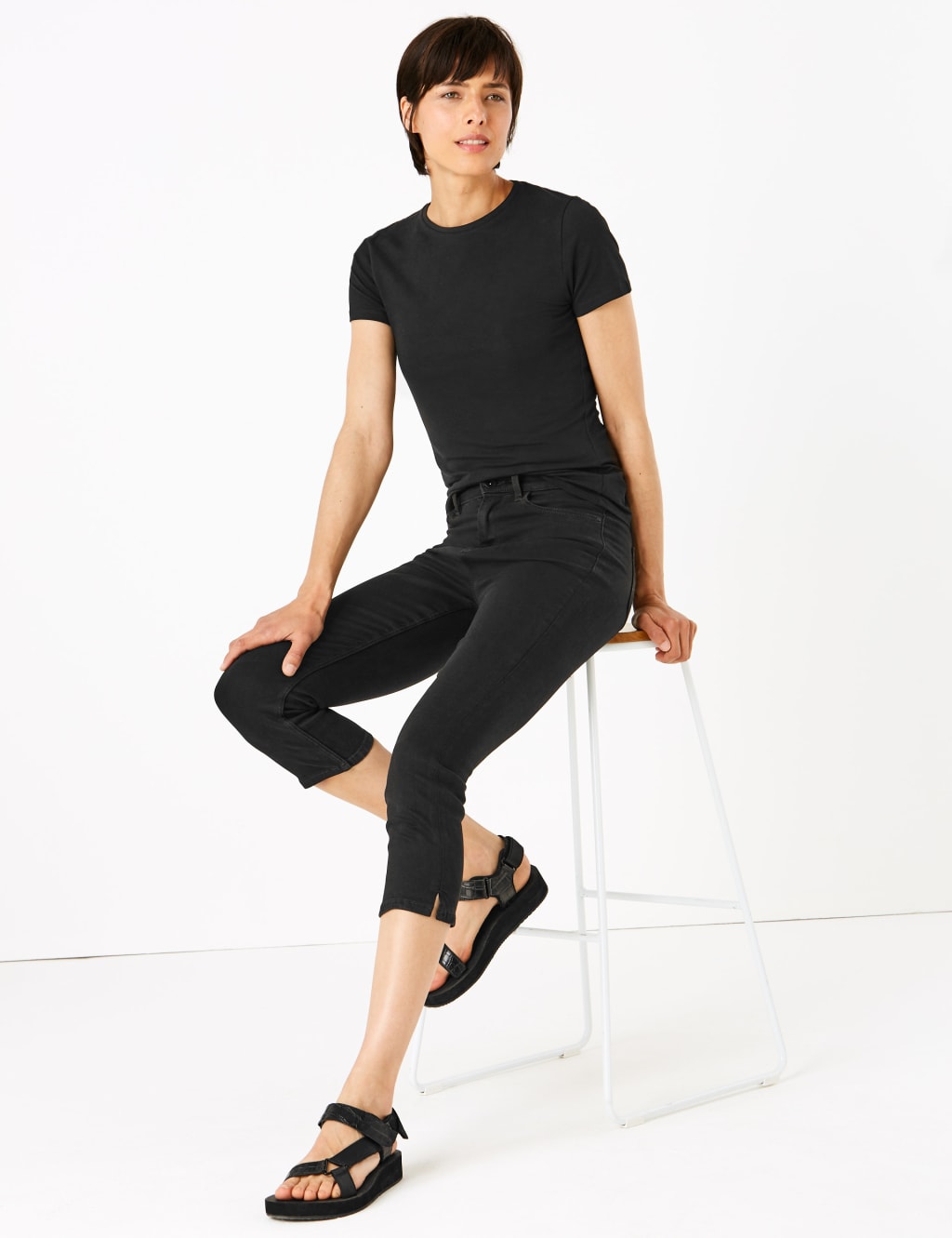 Supersoft High Waisted Skinny Cropped Jeans M S Collection M S