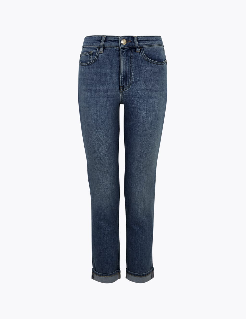 Slim Fit Turn Up Jeans With Stretch