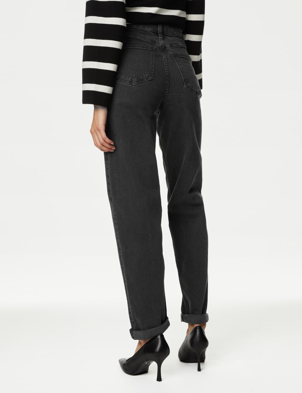 Black ankle grazer jeans store