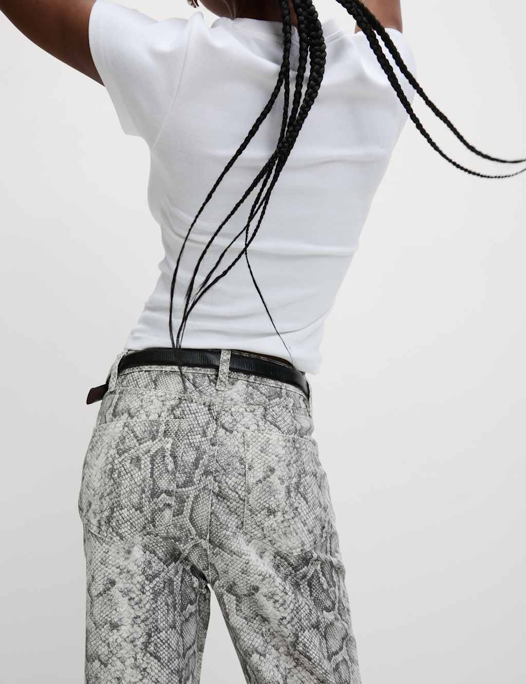 High Waisted Animal Straight Leg Jeans 3 of 5