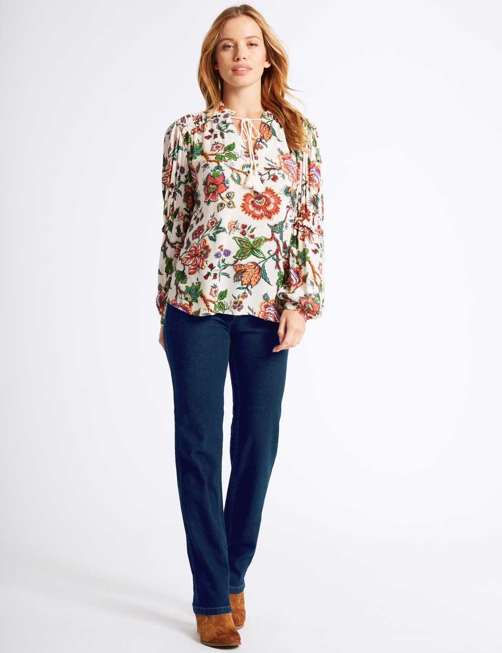 PETITE Mid Rise Straight Leg Jeans M S Collection M S