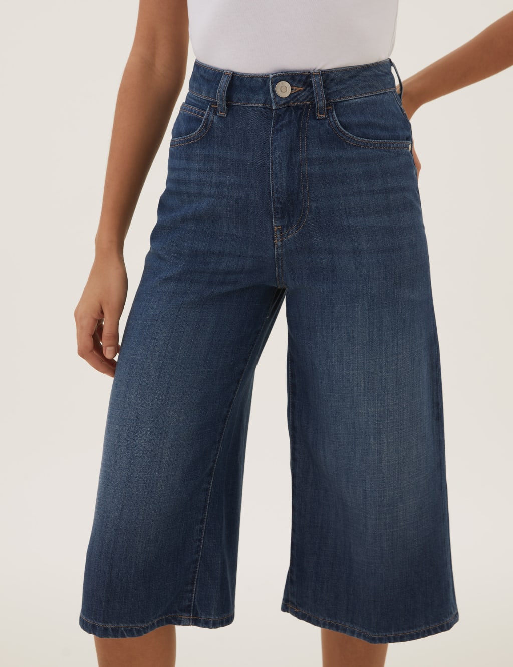 Cropped culotte jeans cheap