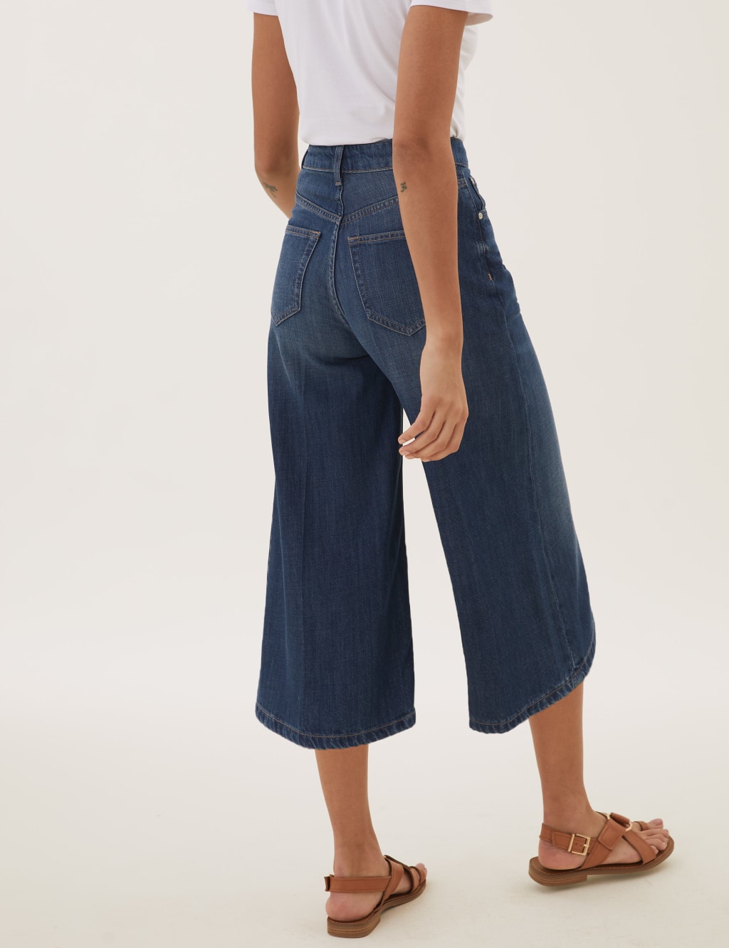 Denim Cropped Culottes 4 of 5