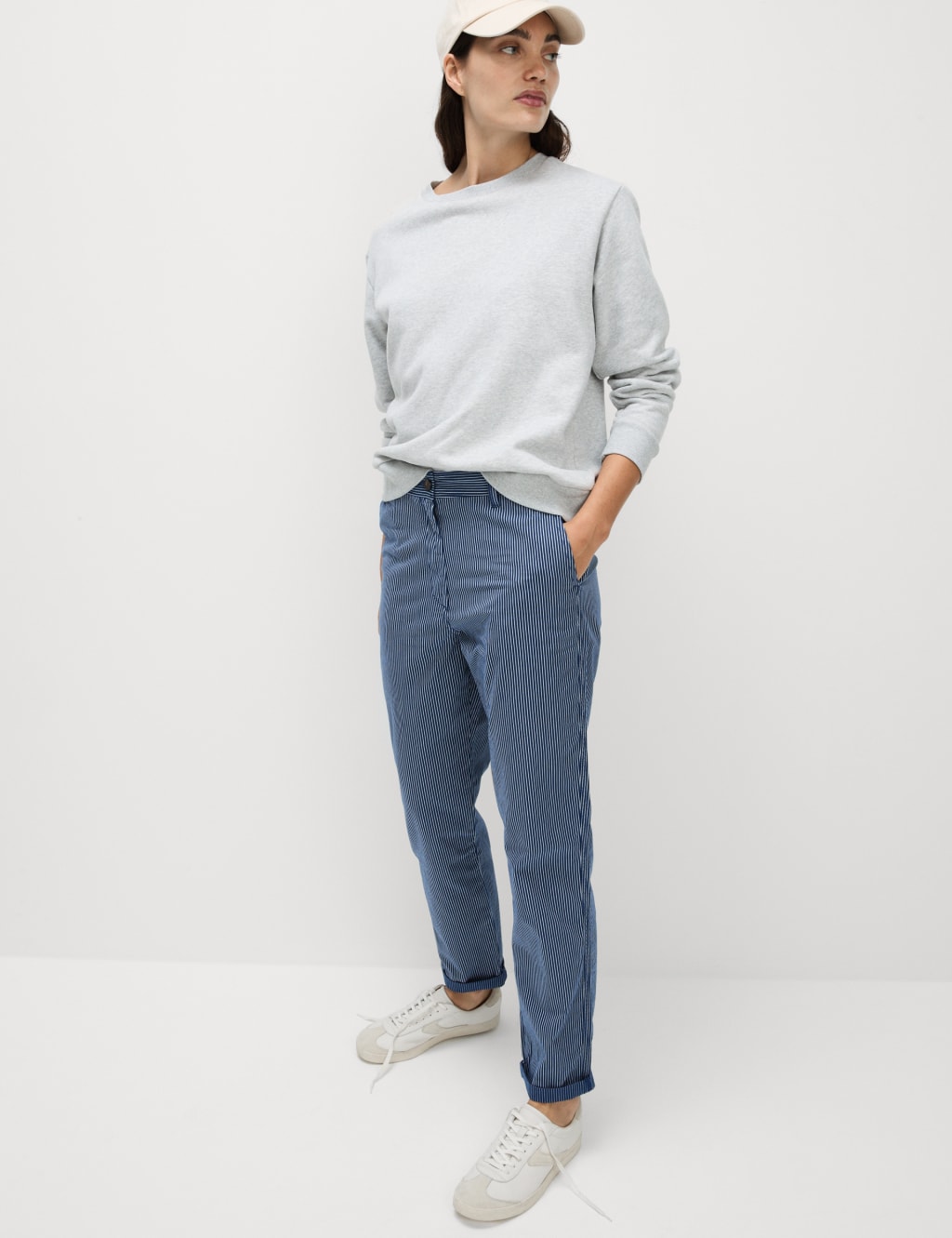 Cotton Rich Striped Slim Fit Chinos 4 of 5