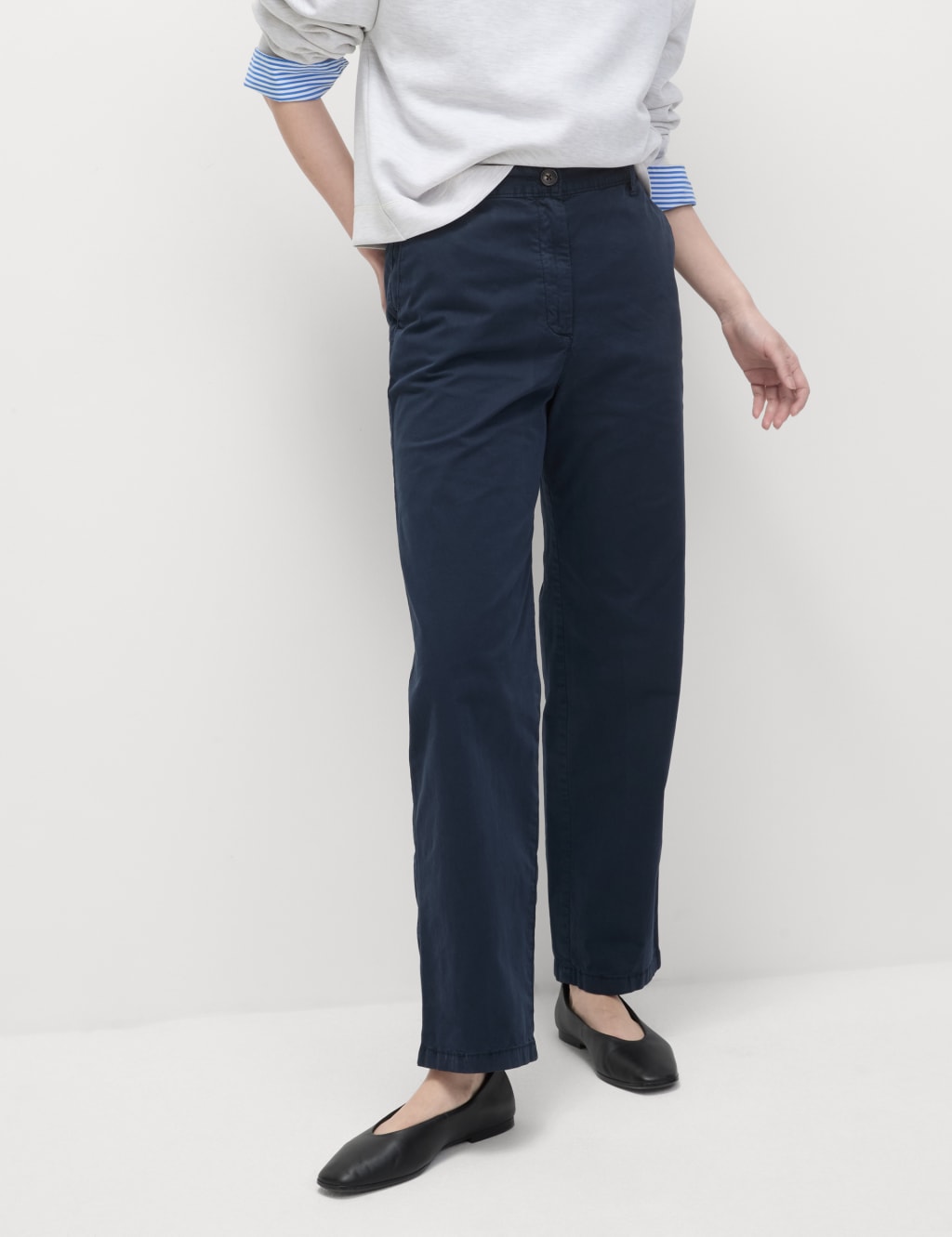 Cotton Rich Straight Leg Ankle Grazer Chinos 4 of 5
