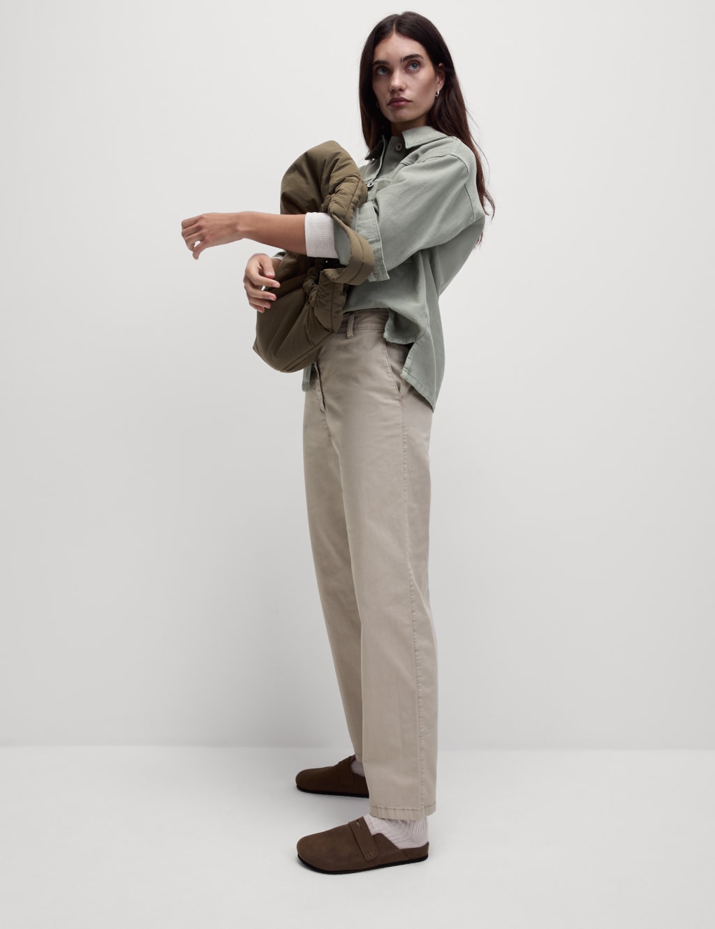 Cotton Rich Straight Leg Ankle Grazer Chinos 1 of 5