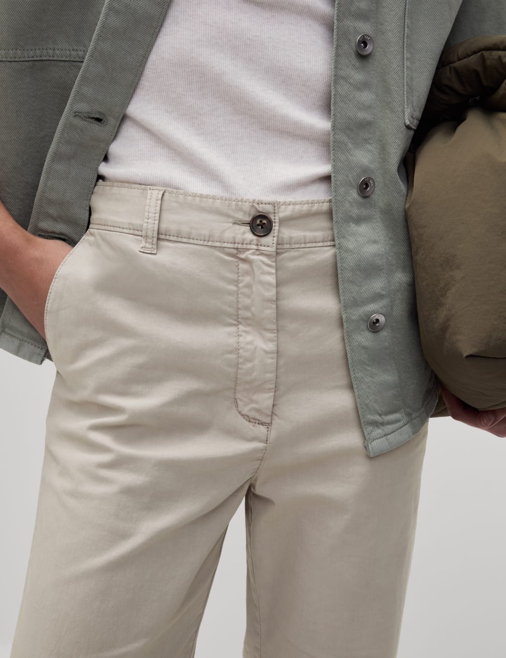 Cotton Rich Straight Leg Ankle Grazer Chinos 3 of 5