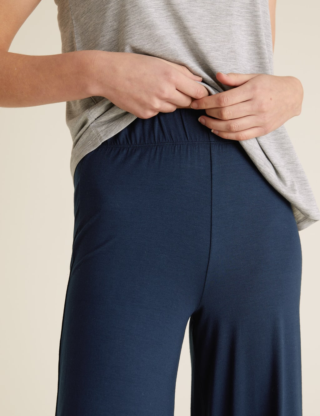 Jersey Wide Leg Cropped Trousers 3 of 5