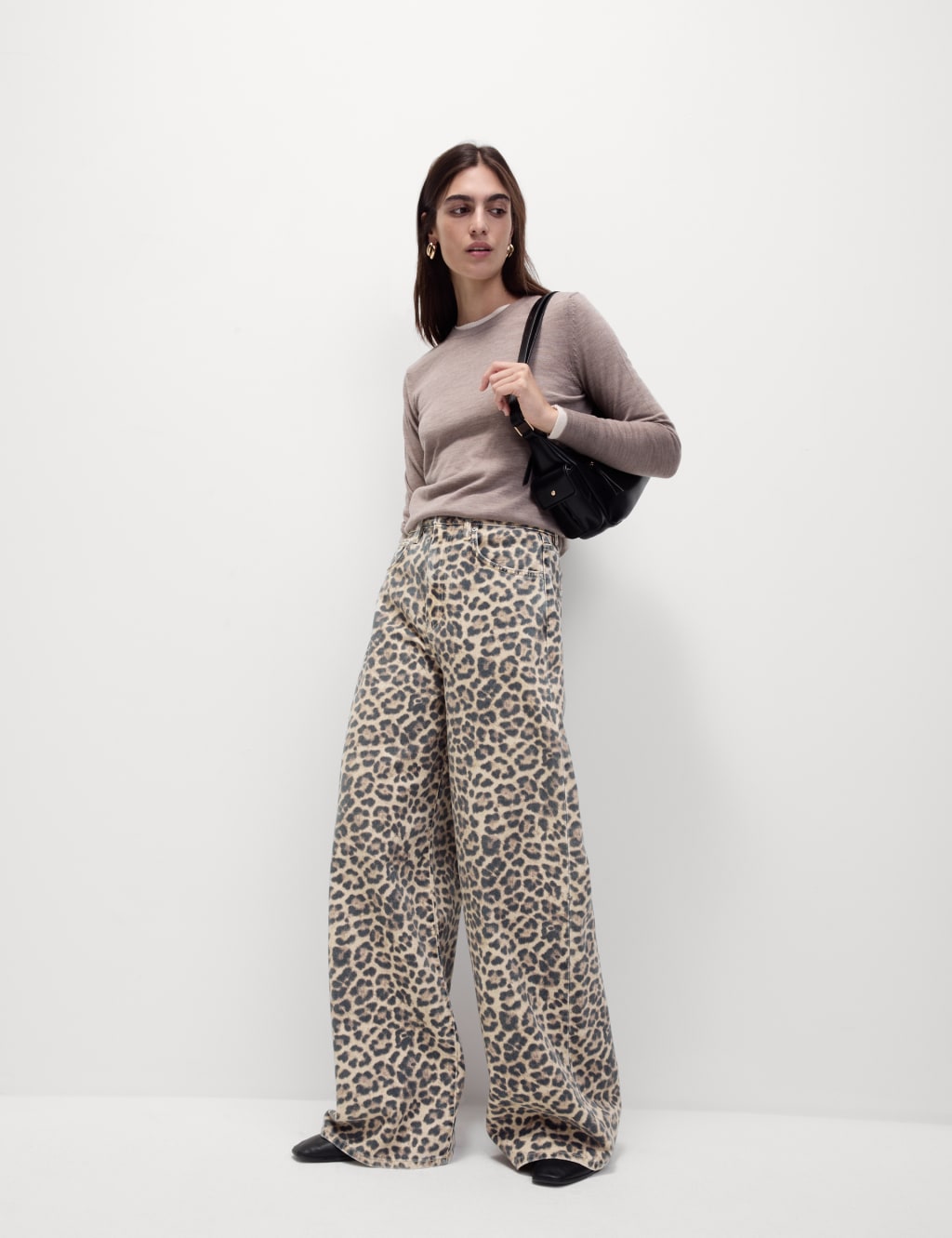 Animal Print Wide Leg Jeans 5 of 5