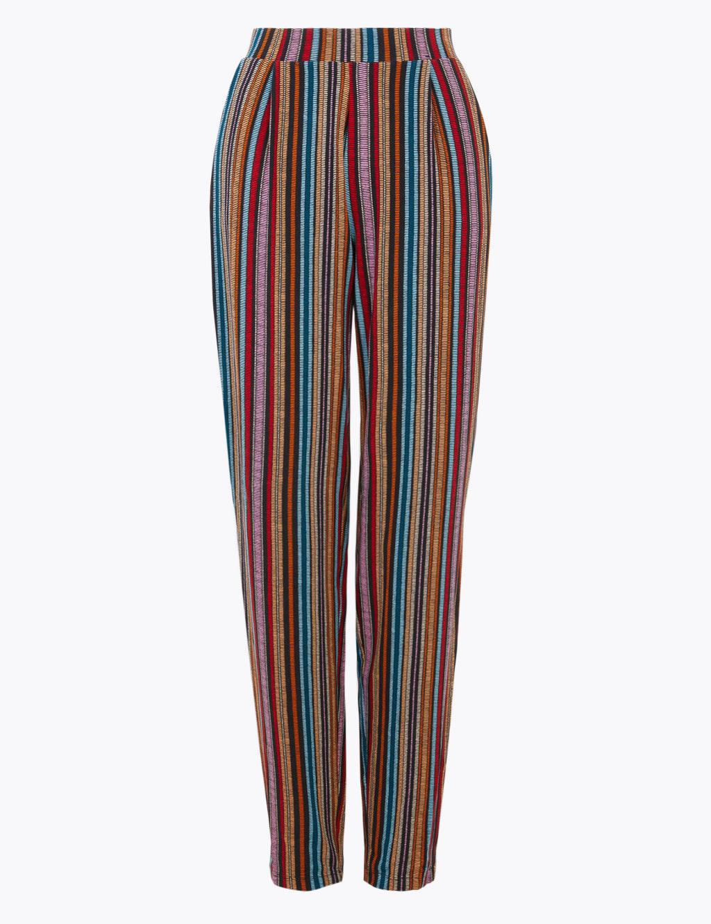 Jersey Striped Tapered Ankle Grazer Trousers M S Collection M S
