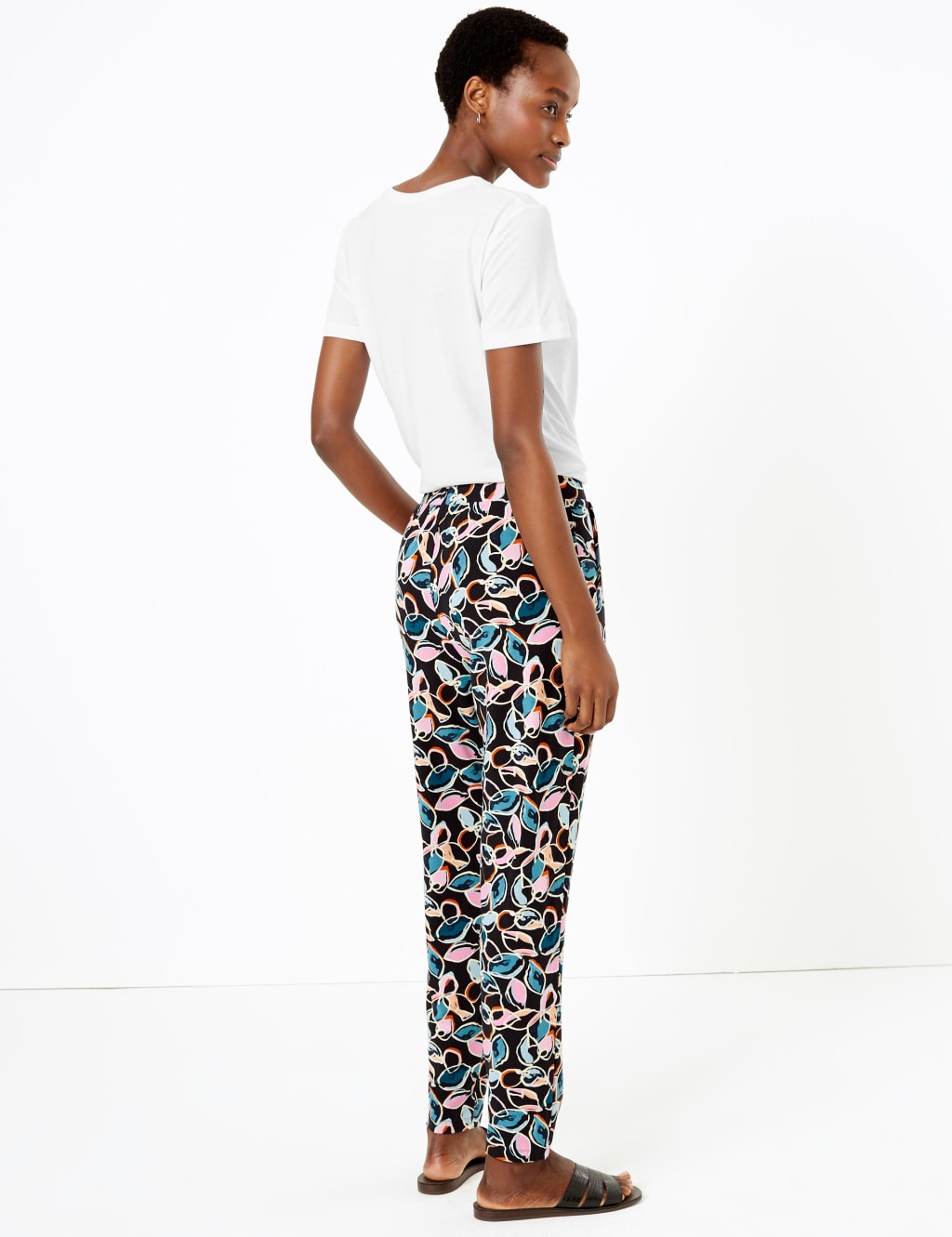 Printed Jersey Tapered Ankle Grazer Trousers 3 of 5