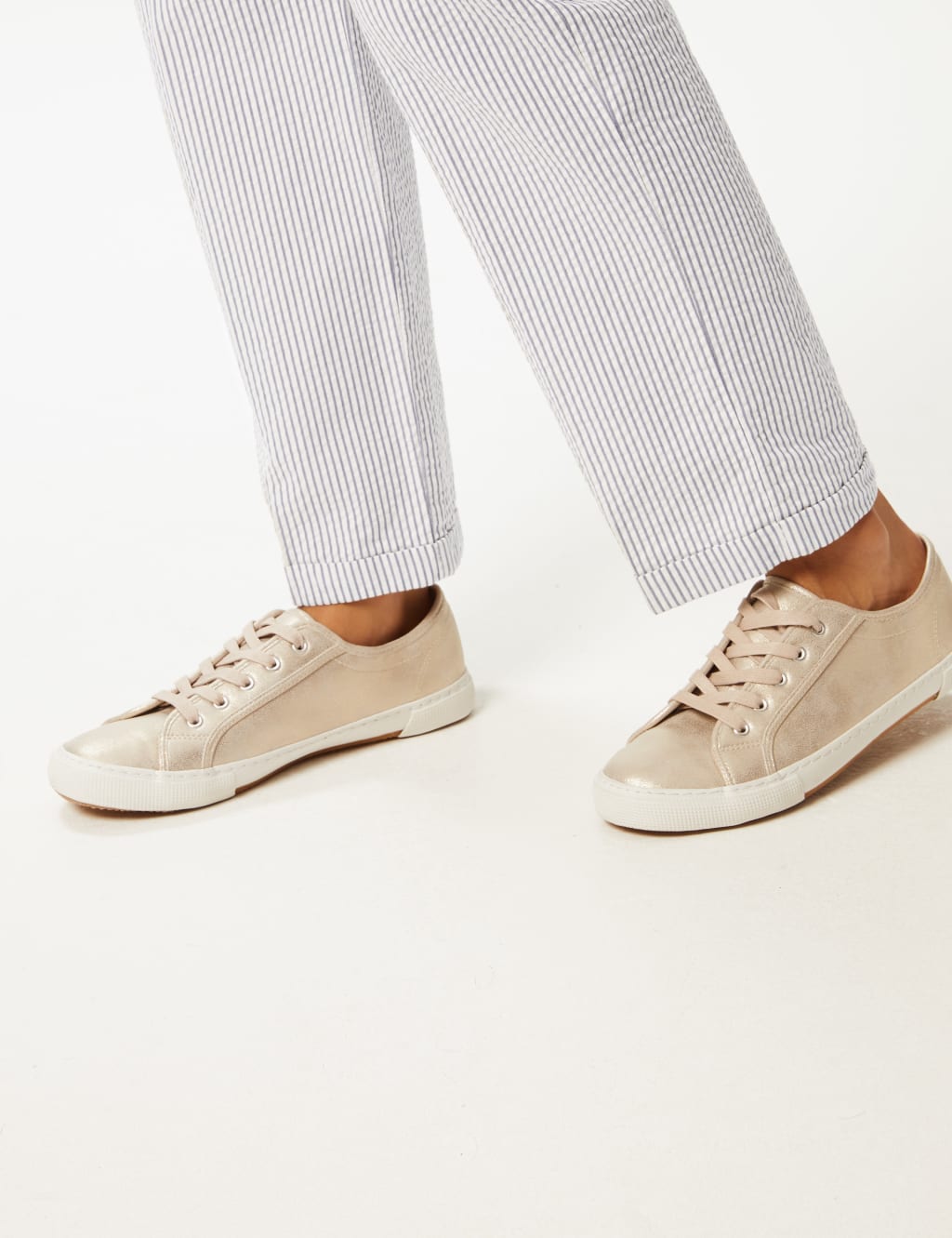 Pure Cotton Striped Seersucker Trousers 6 of 7