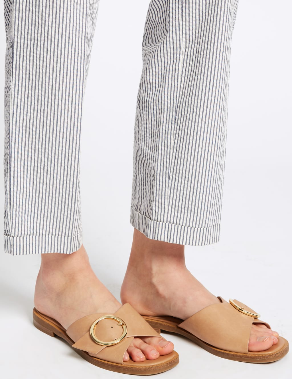 Pure Cotton Striped Seersucker Trousers 7 of 7