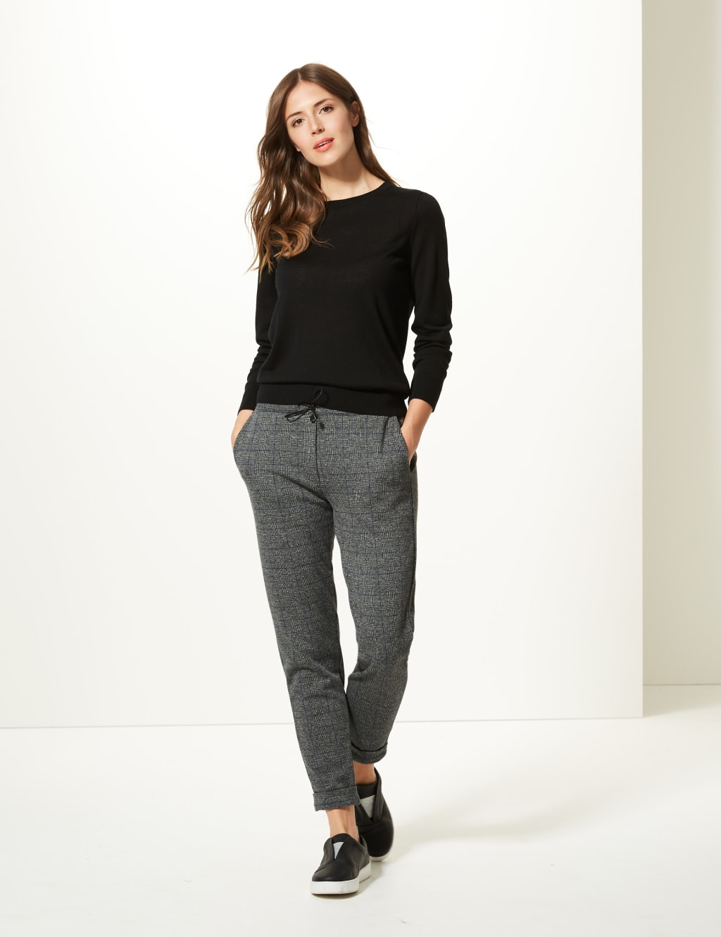 Checked Slim Leg Trousers 1 of 6