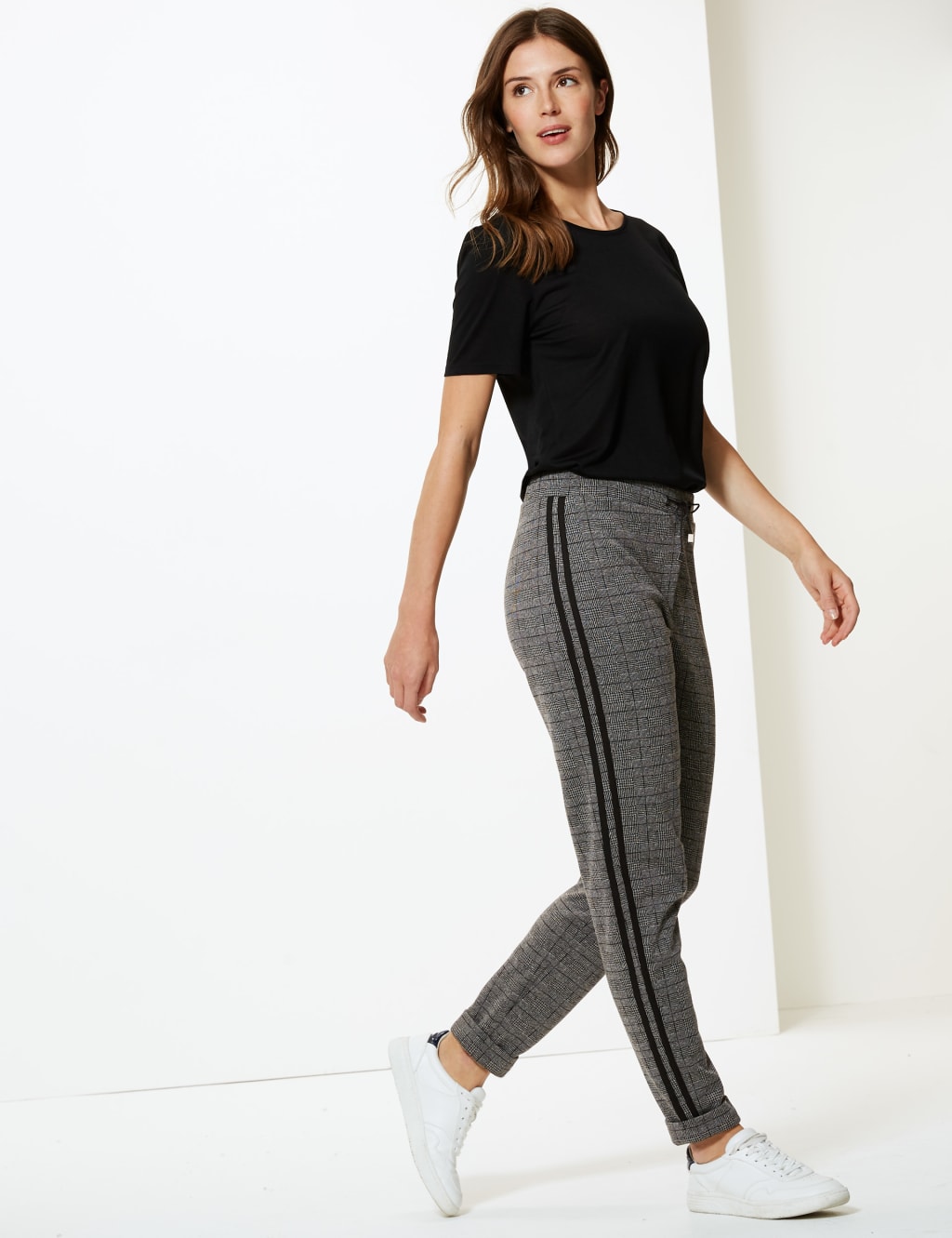Checked Slim Leg Ankle Grazer Trousers 1 of 5