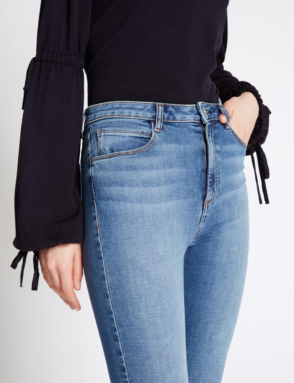 Frayed Hem Mid Rise Skinny Leg Jeans Limited Edition M S