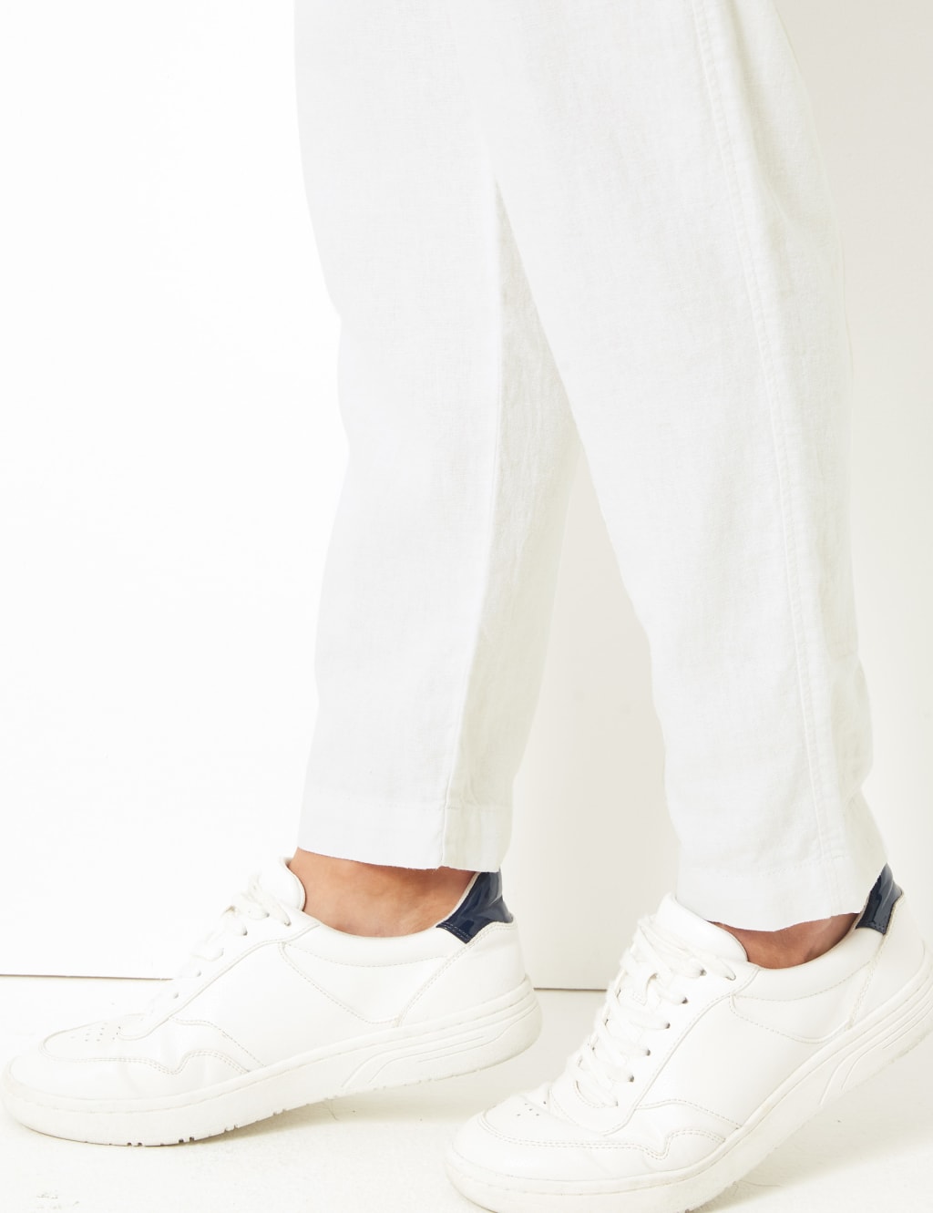 M&s linen blend peg leg trousers top
