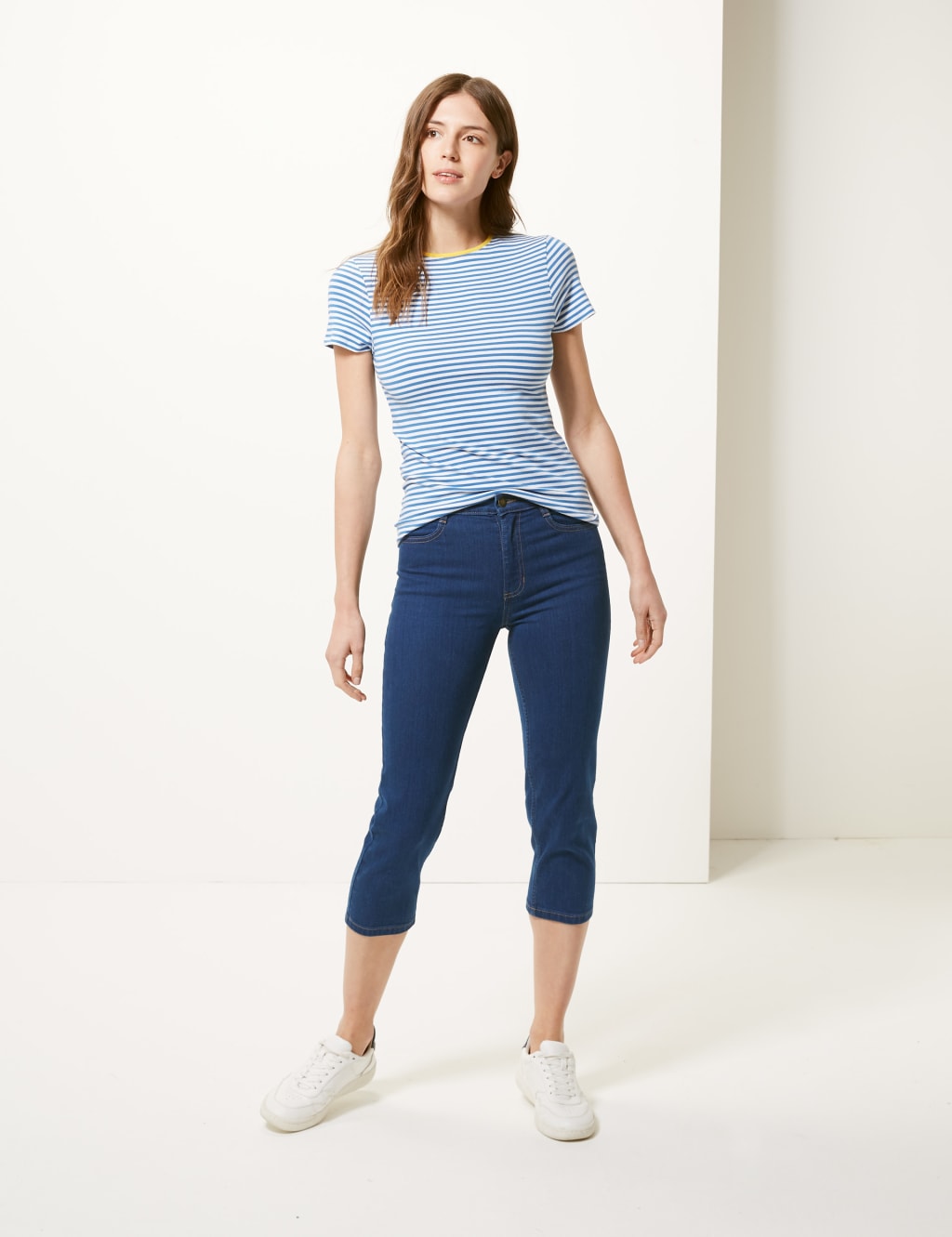 Mid Rise Straight Leg Cropped Jeans M S Collection M S