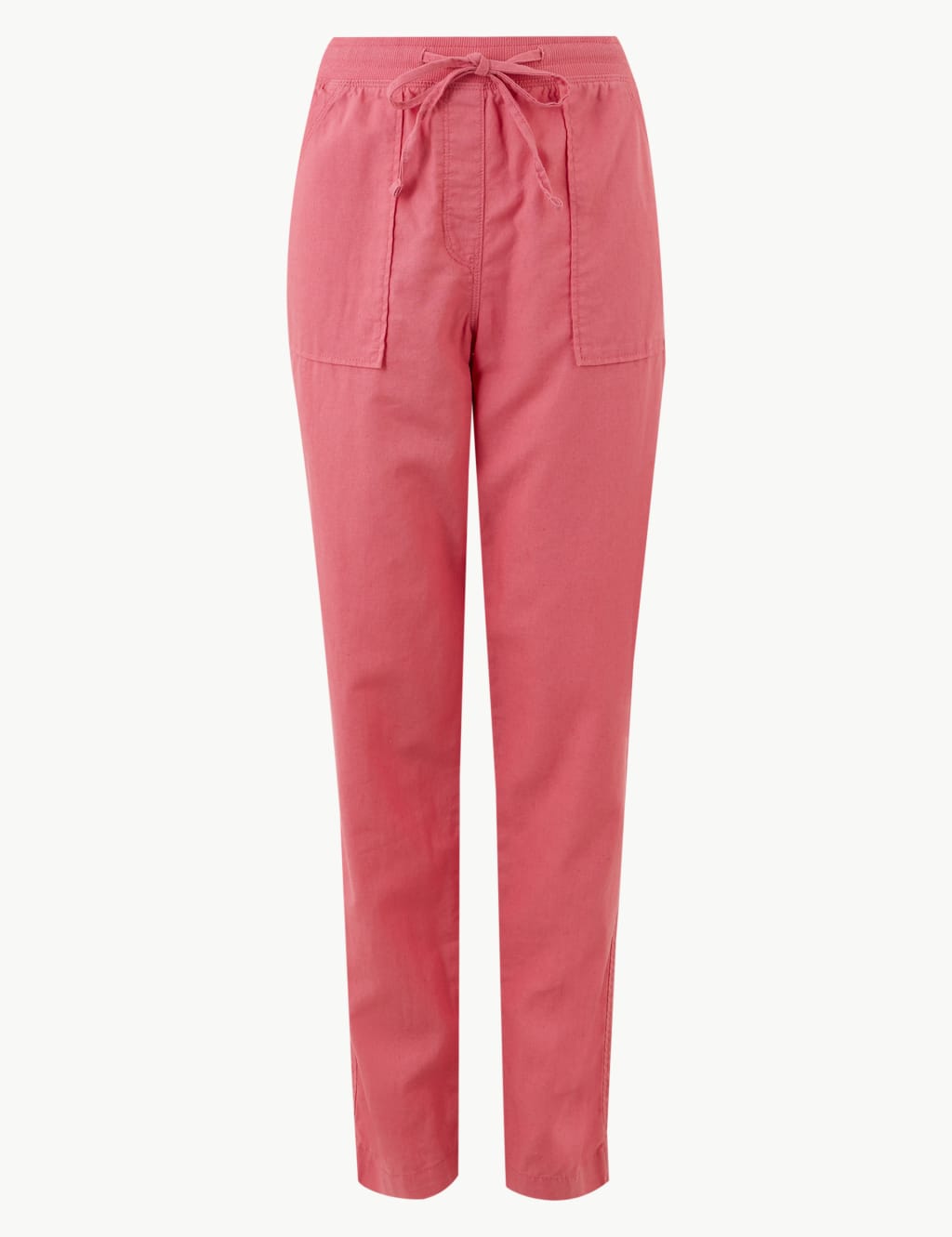 Linen Blend Tapered Leg Peg Trousers M S Collection M S