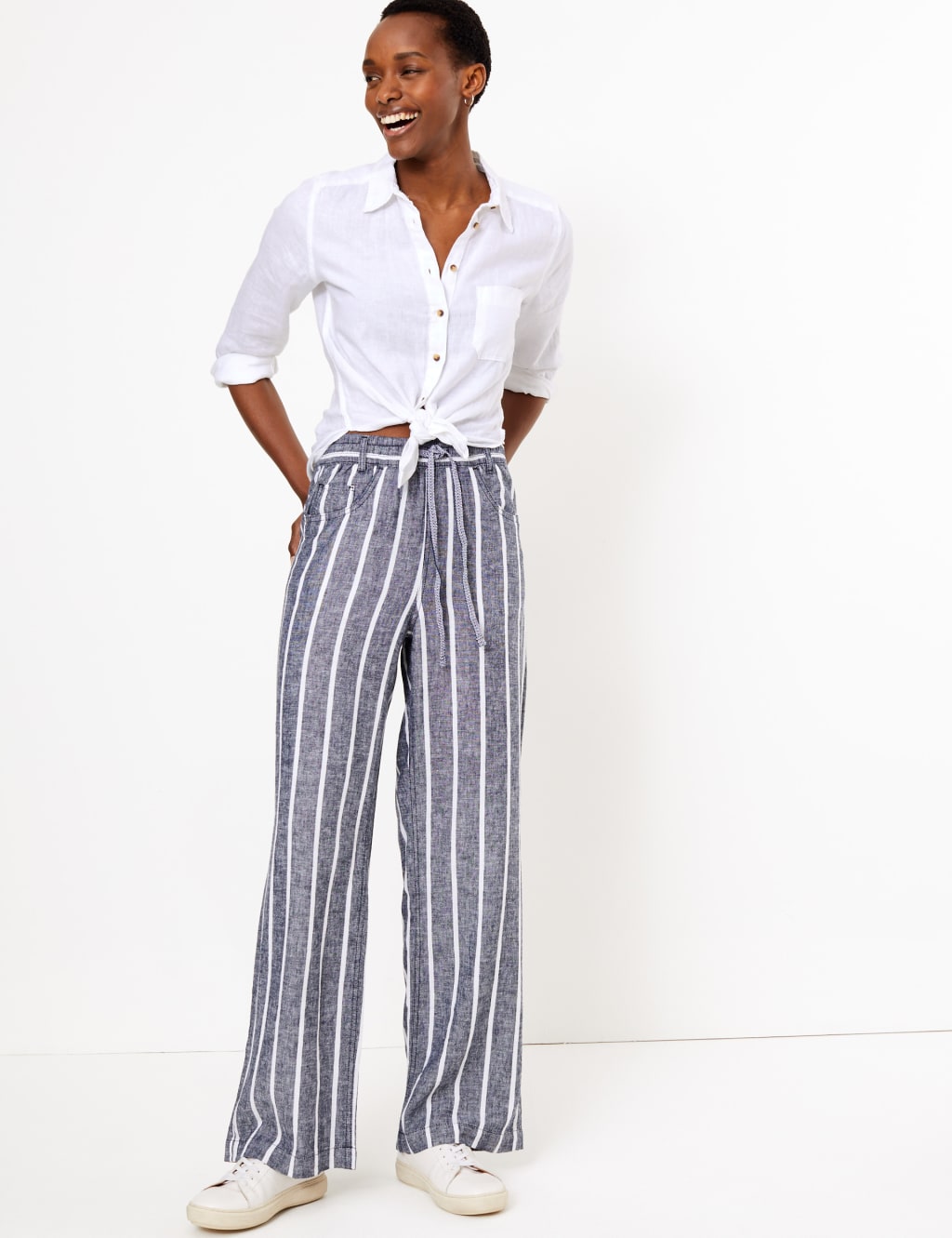 White linen trousers marks and spencer cheap