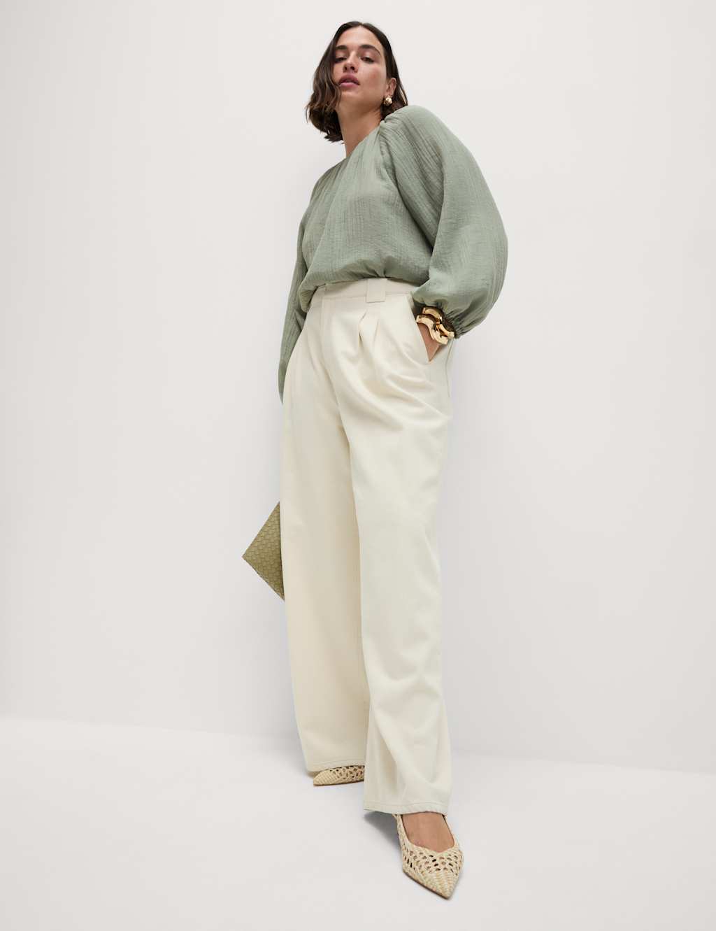 High Waisted Tailored Wide Leg Jeans 5 of 9